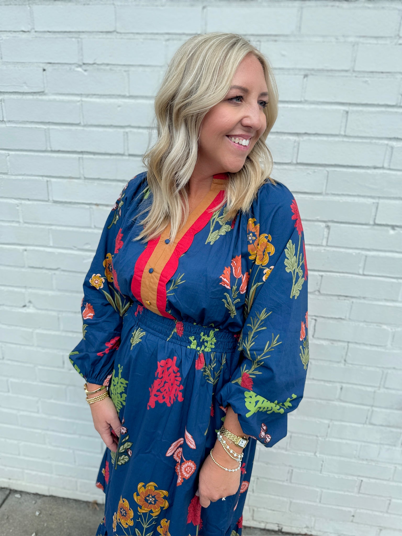 Coming Back Floral Scalloped Midi Dress