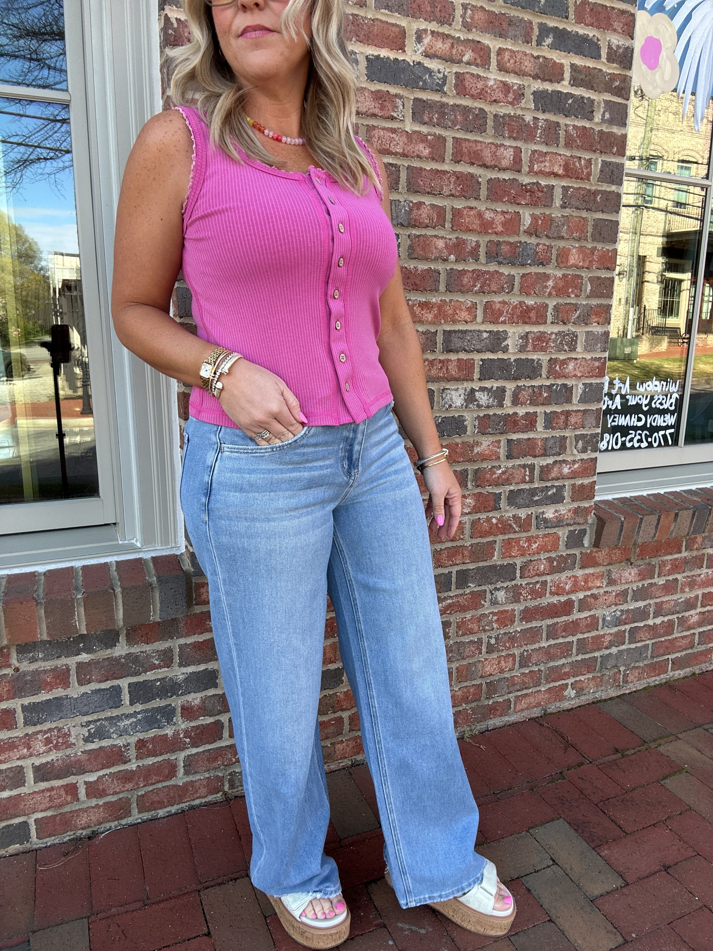 Energetic Medium Wash Wide leg Jeans