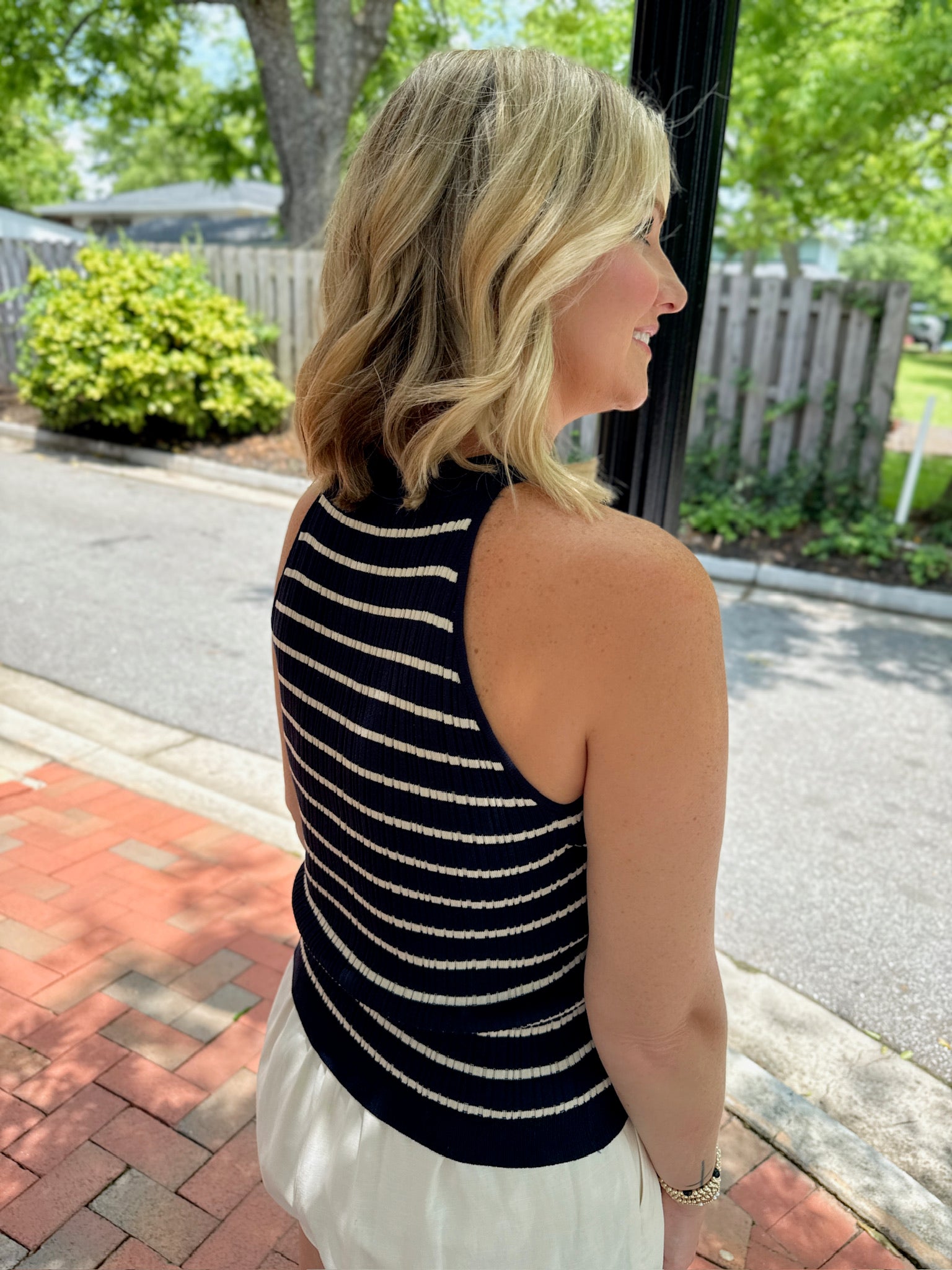 Ready For Anything Striped Tank Top in Navy