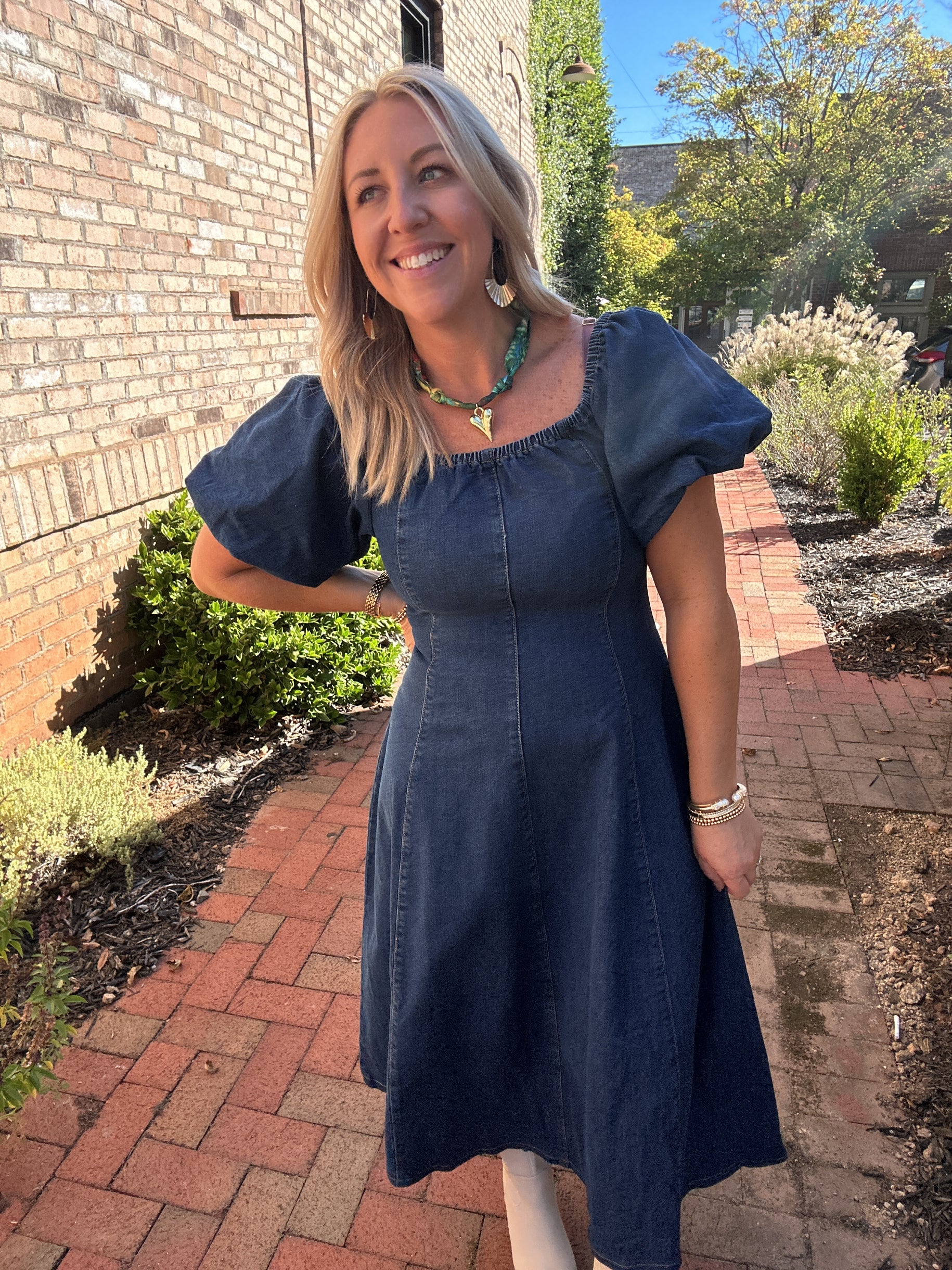 Keep Loving Denim Midi Dress