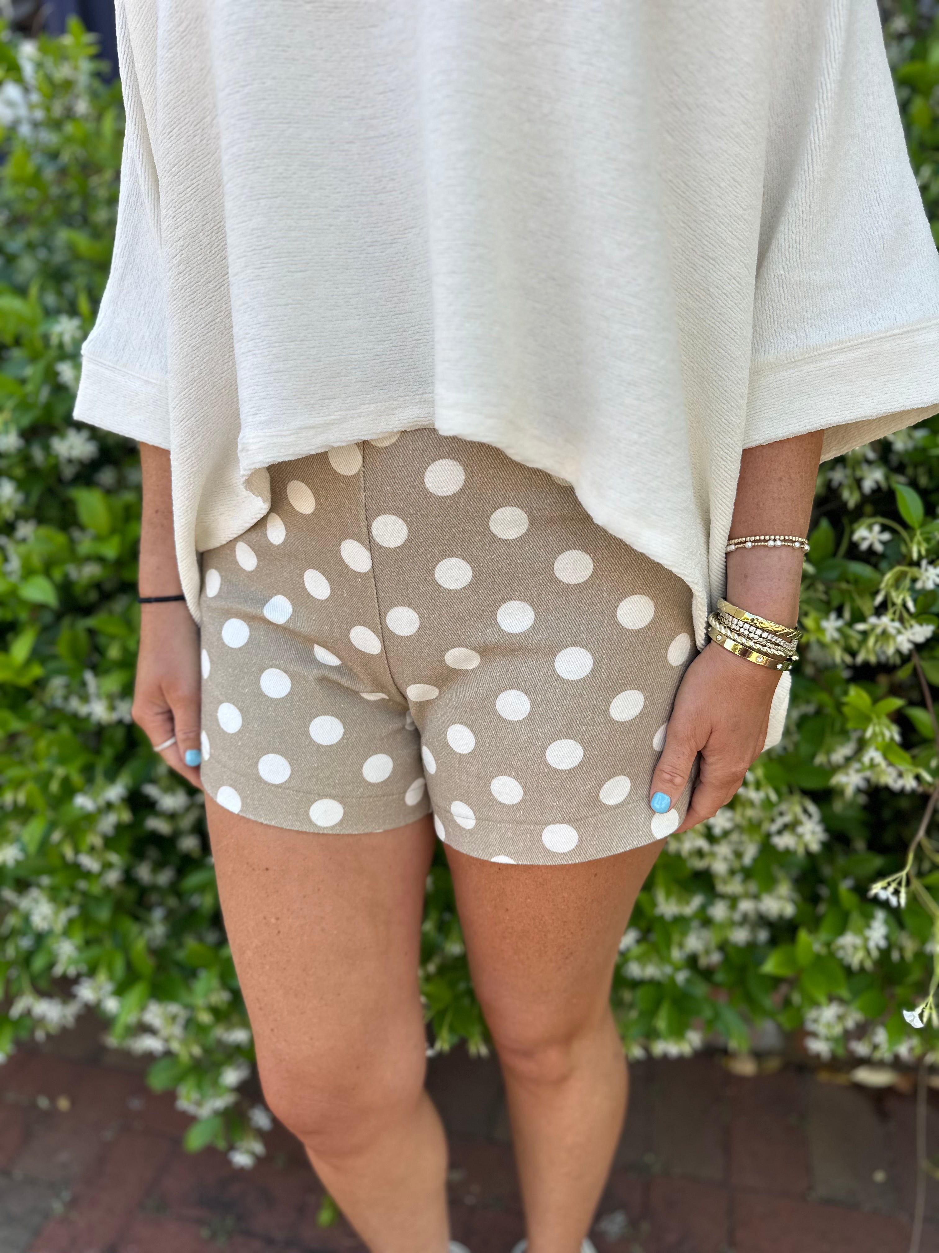 Classic Polka Dot Fitted Mini Shorts
