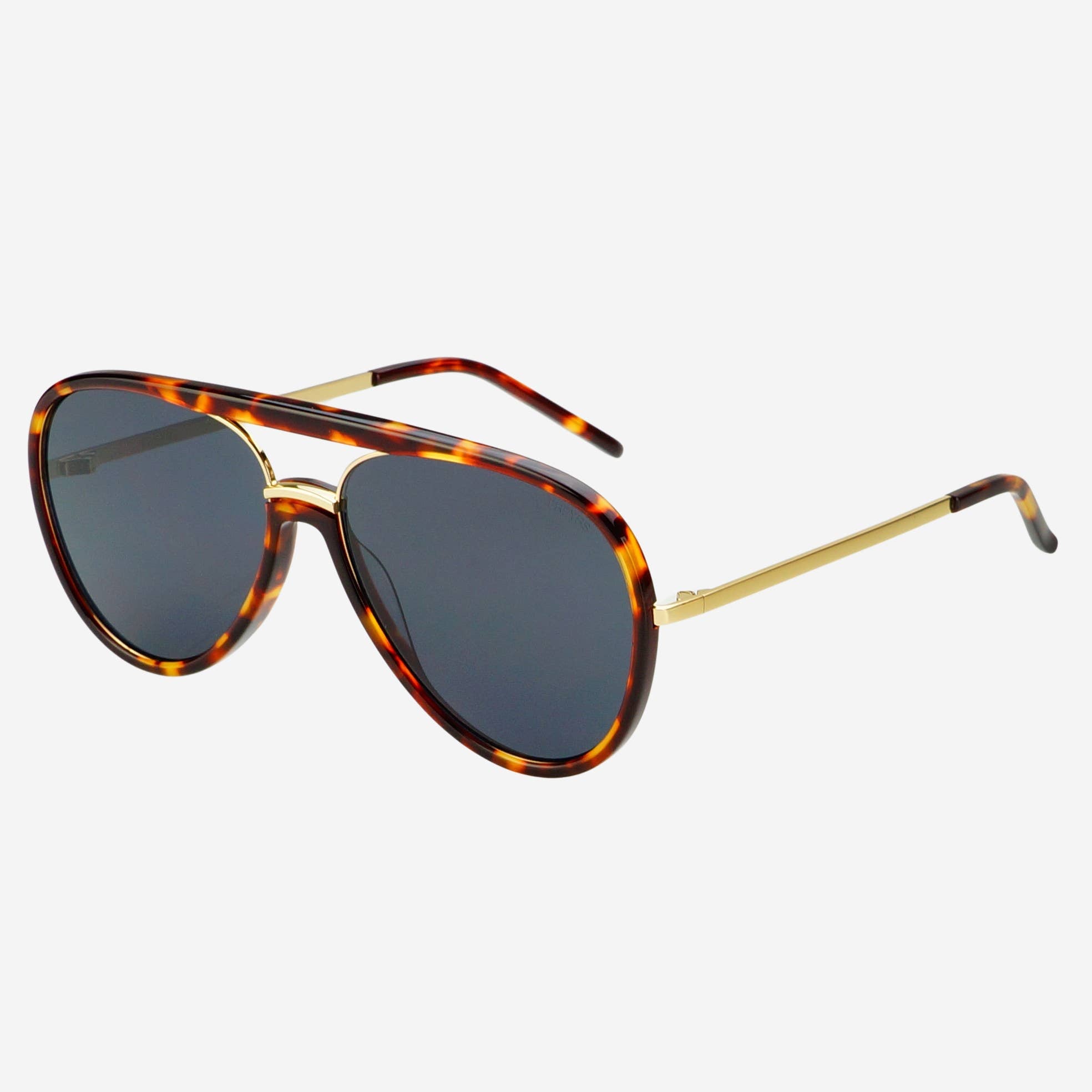 Shay Unisex Aviator Sunglasses : Tortoise / Solid Gray