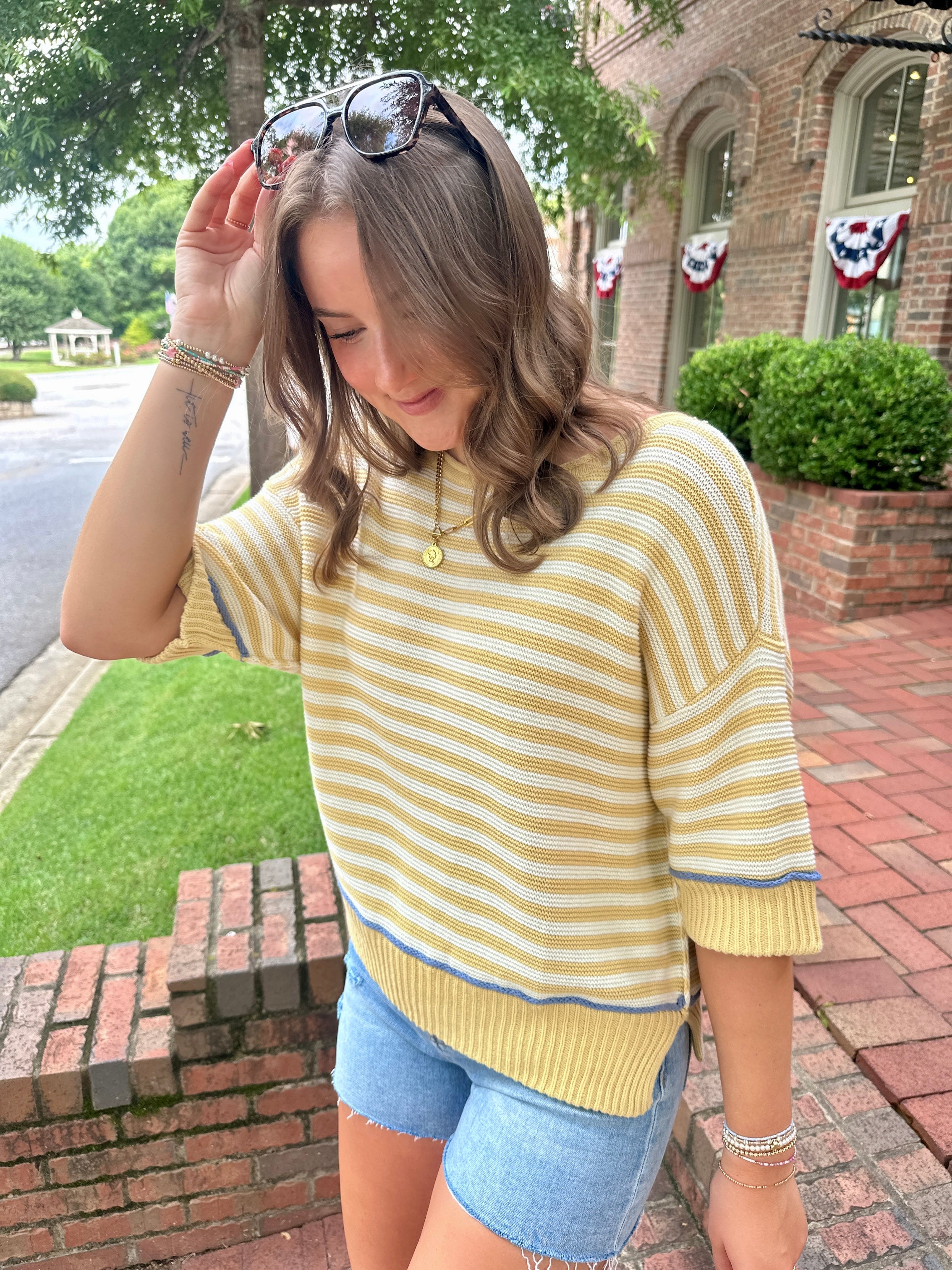 On My Way to You Striped Knit Top