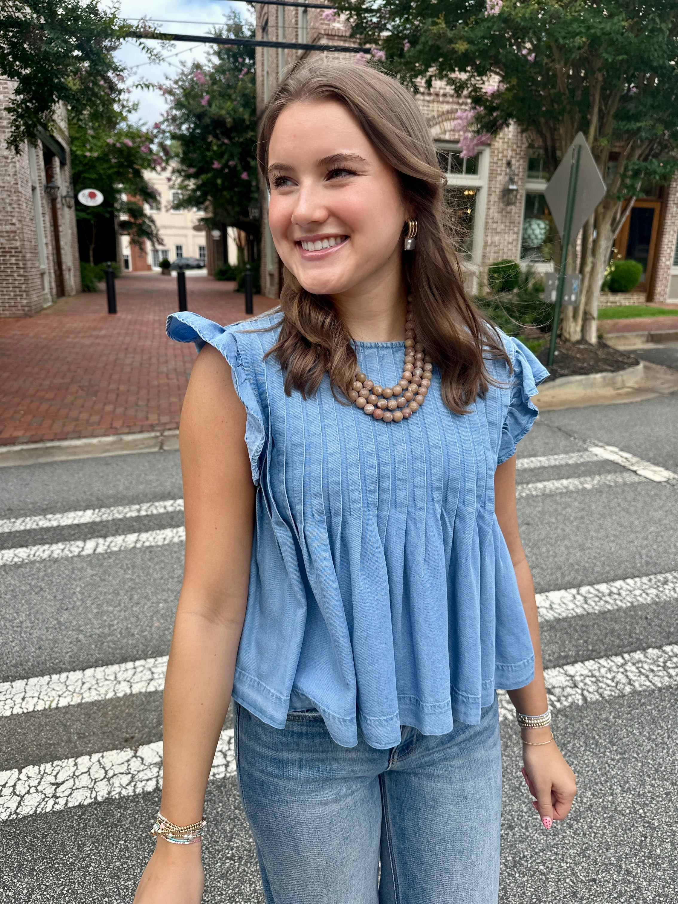 Misunderstanding Pleated Peplum Blouse