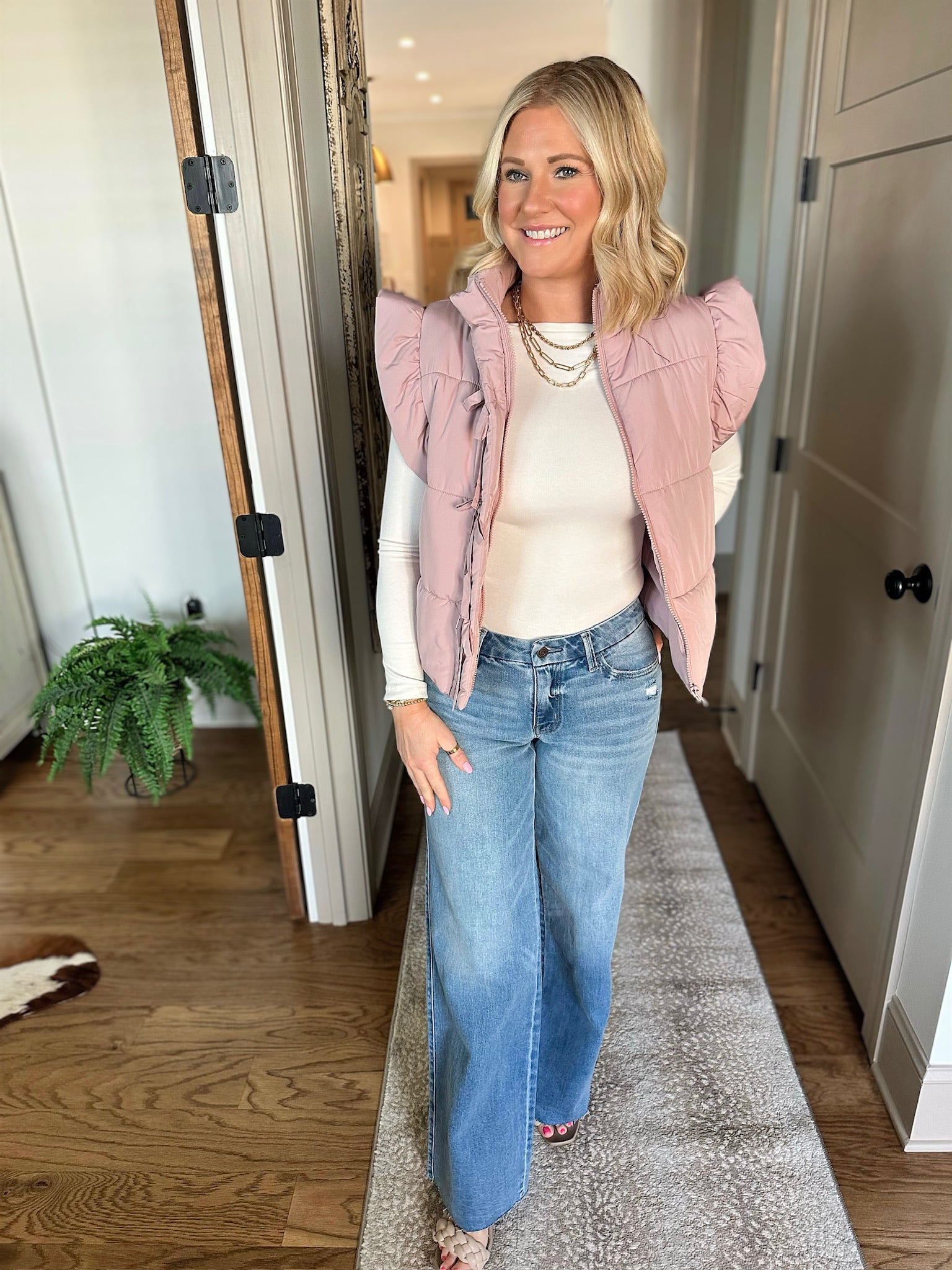 All You Needed Puffer Vest with Bows