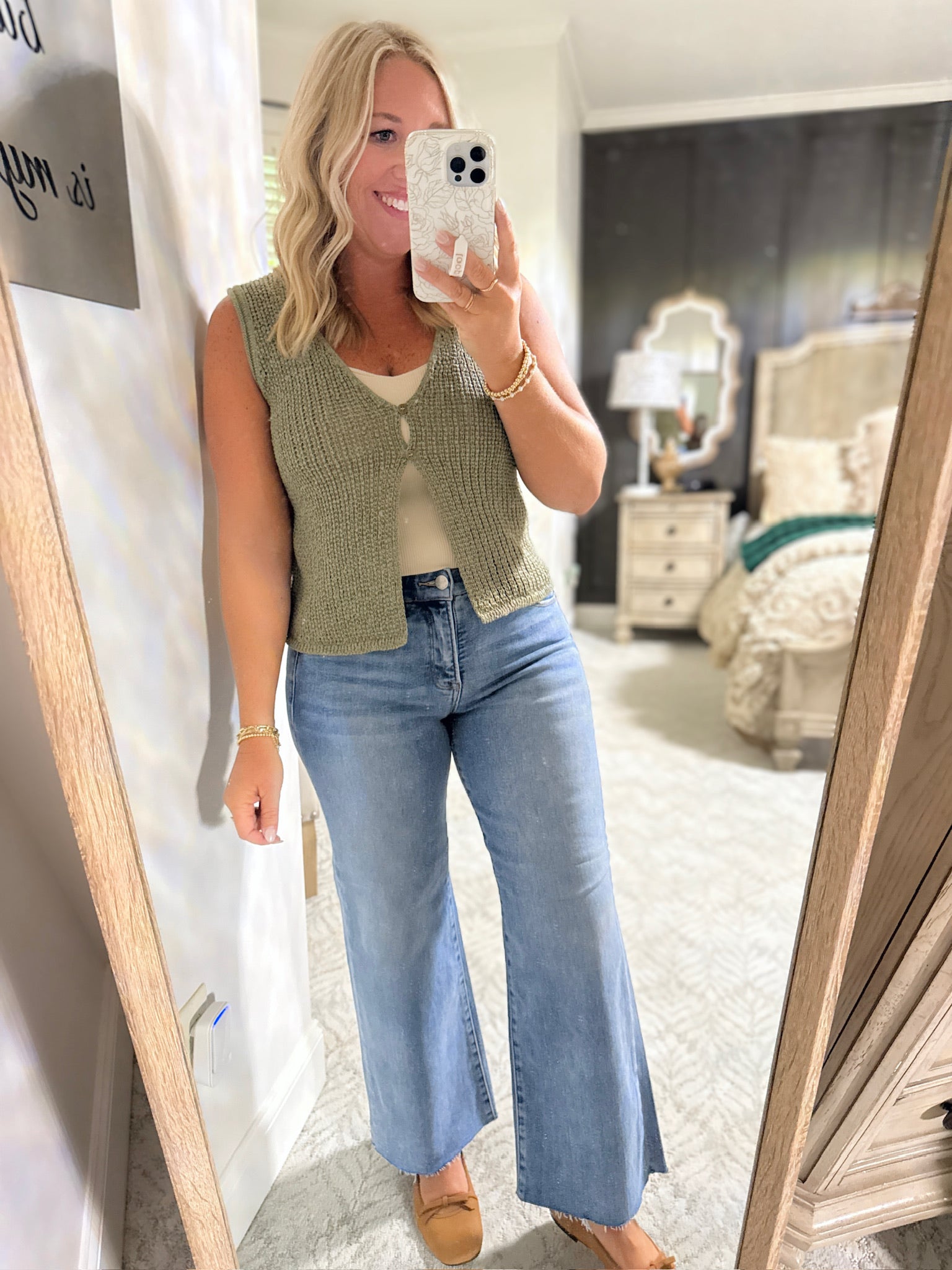We Both Knew Crochet Knit Tank Top in Olive