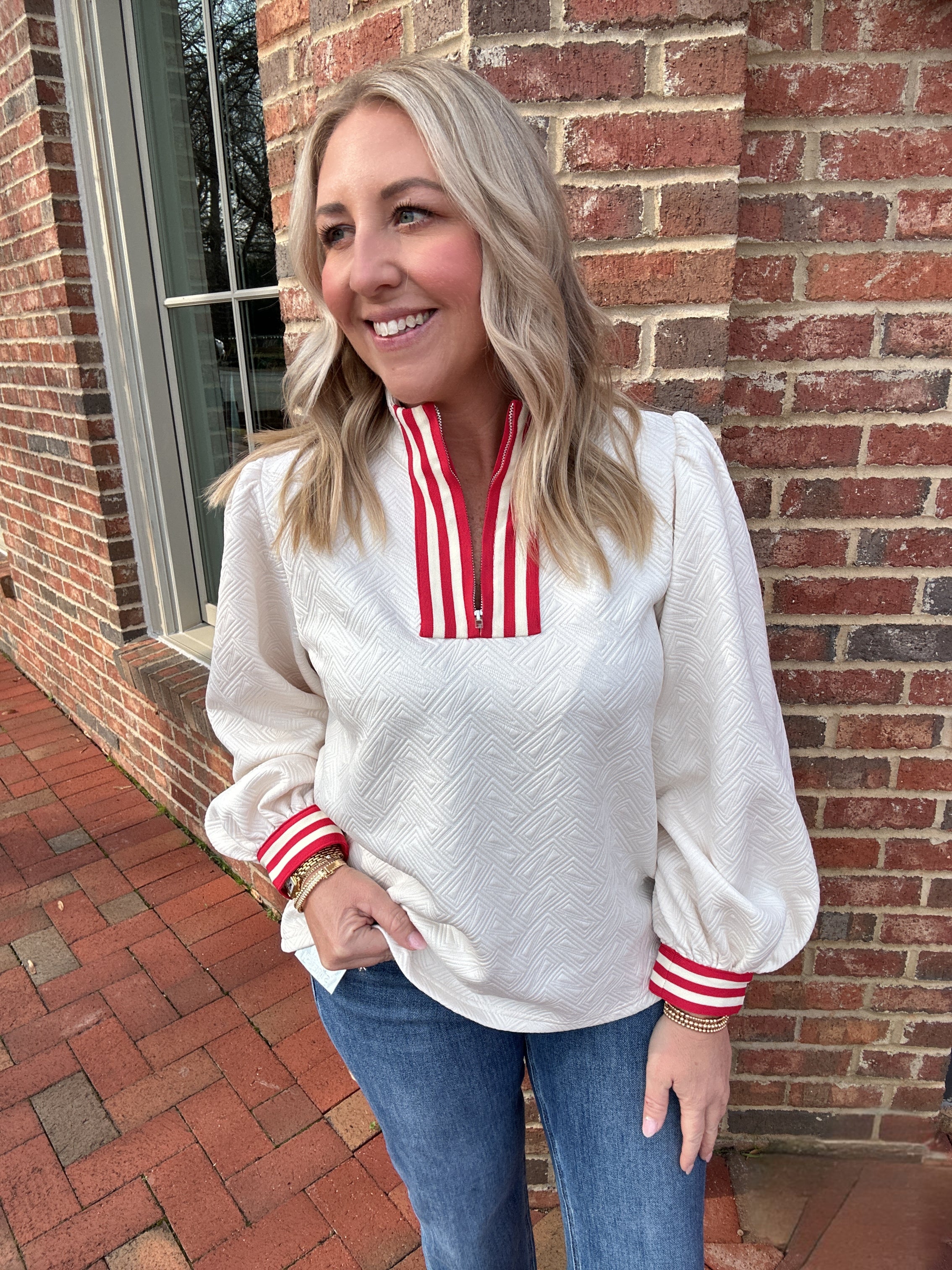 Never Given Up Textured 1/4 Zip Pull Over