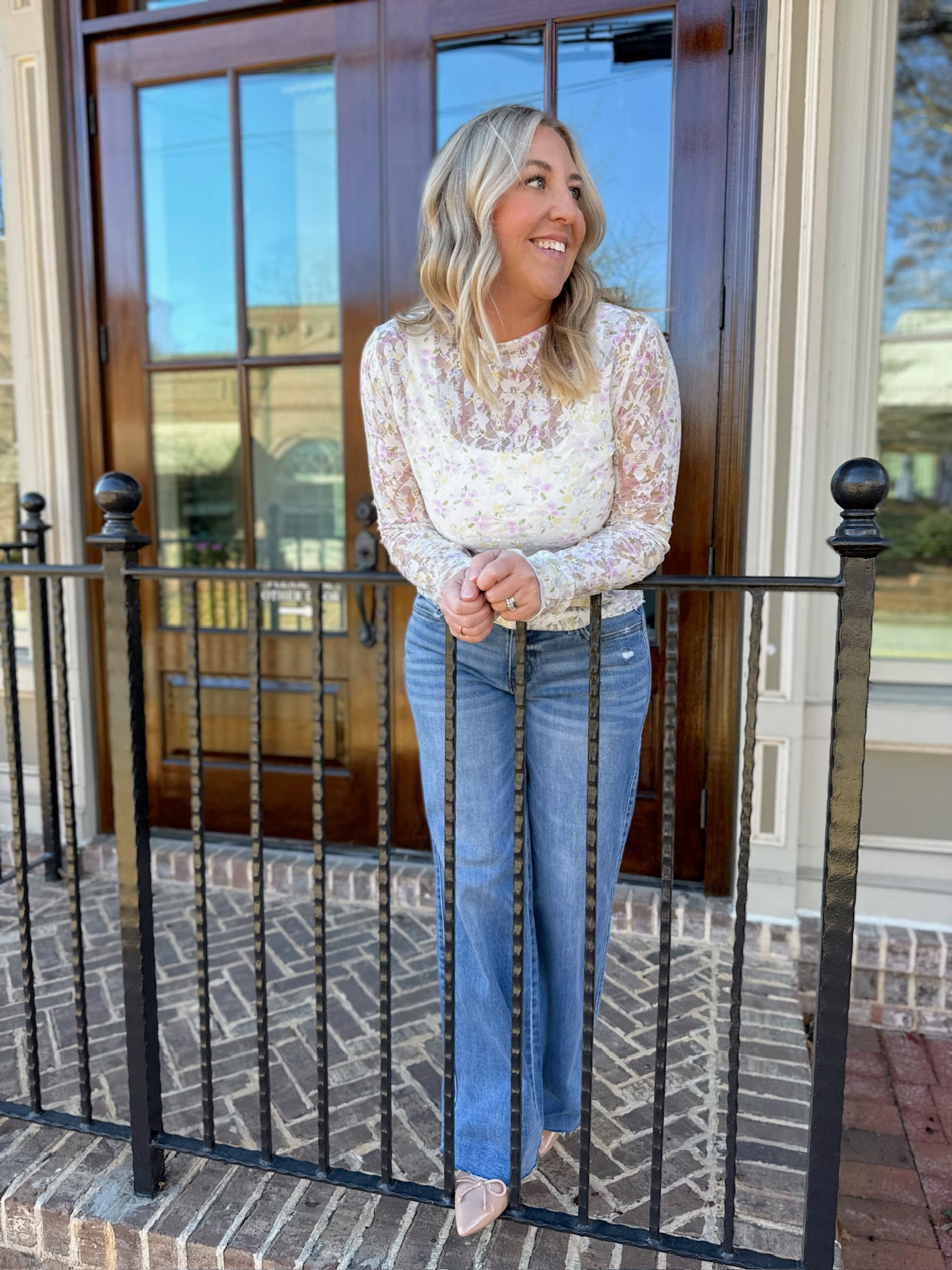 Following Your Heart Floral Lace Top