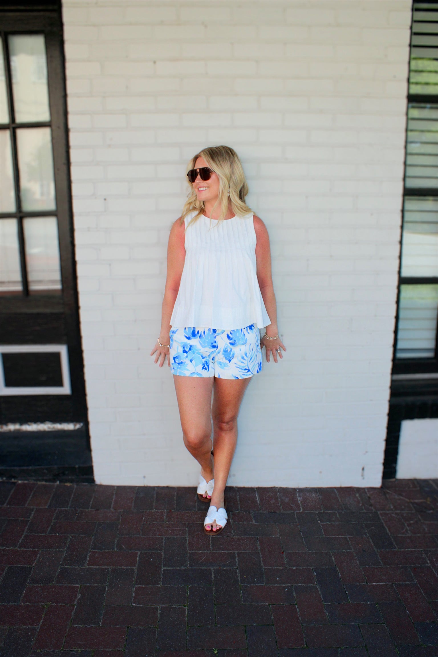 Like the Sound of Palm Leaves Print Tailored Shorts