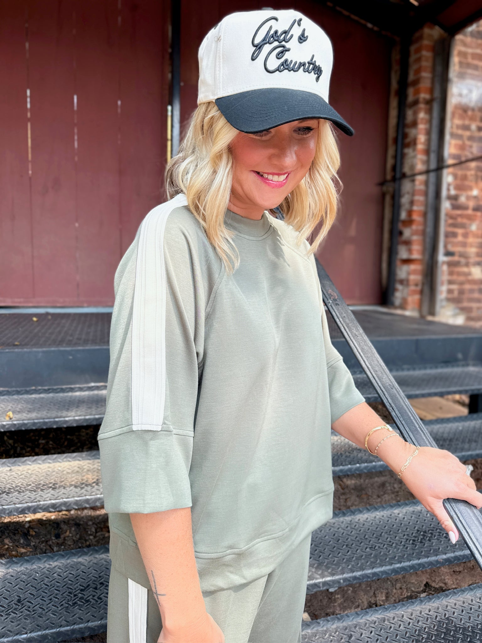 Be The Reason Scuba with Side Tape Contrast Knit Set