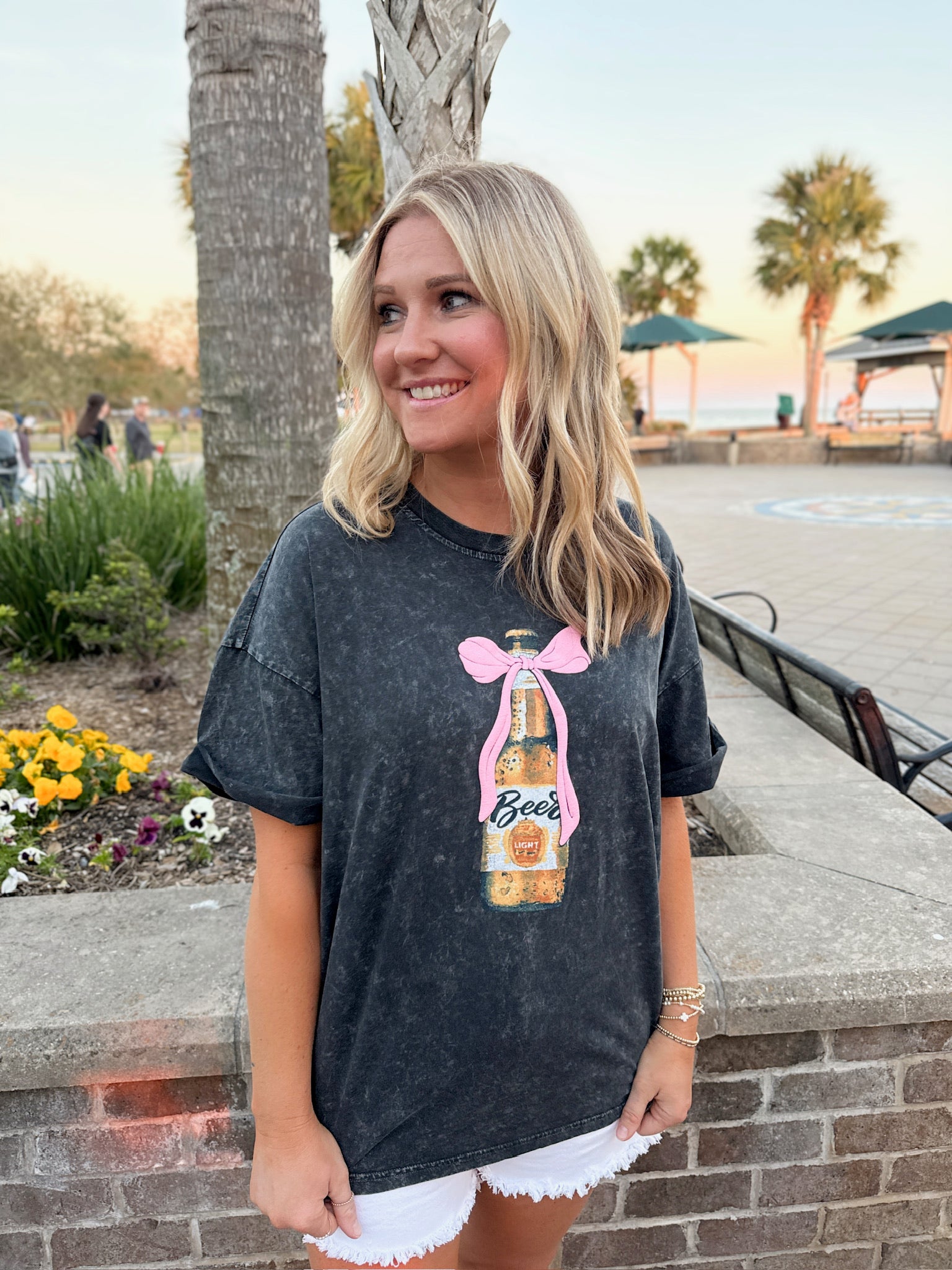 Coquette Bow Beer Graphic T-Shirt