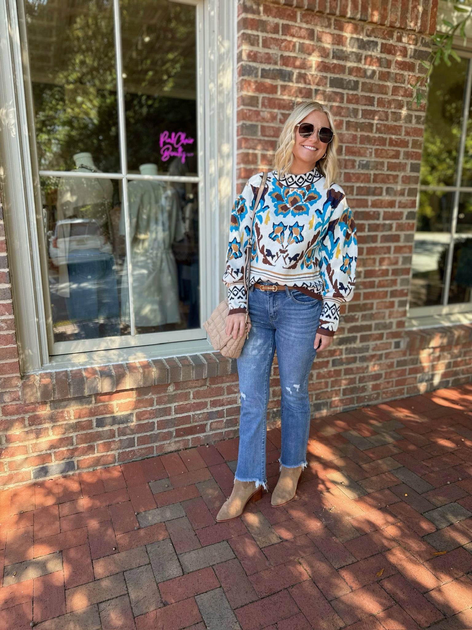 Briley Multi Color Abstract Long Sleeve Sweater