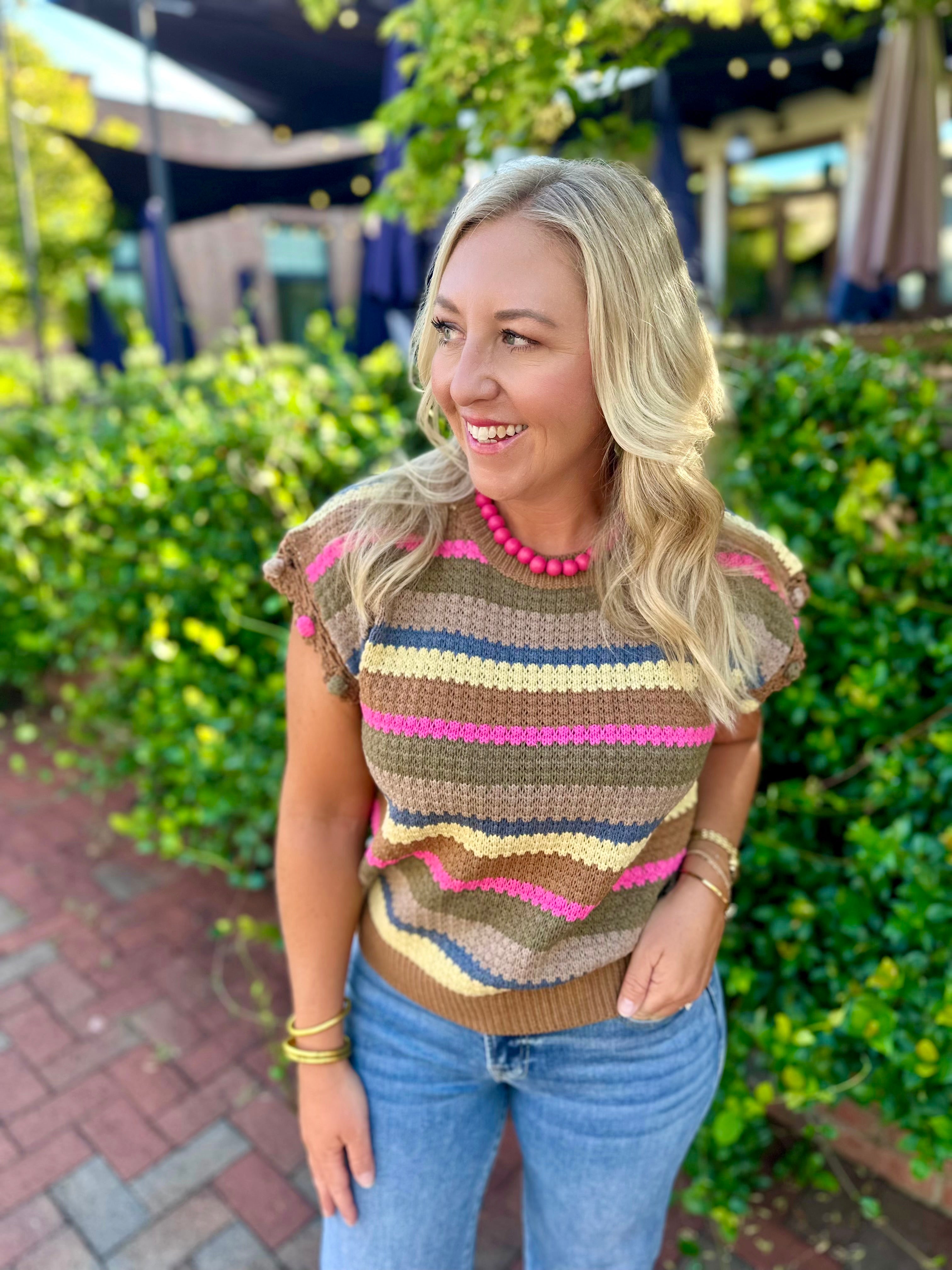 Color Me Cozy Striped Knit Top