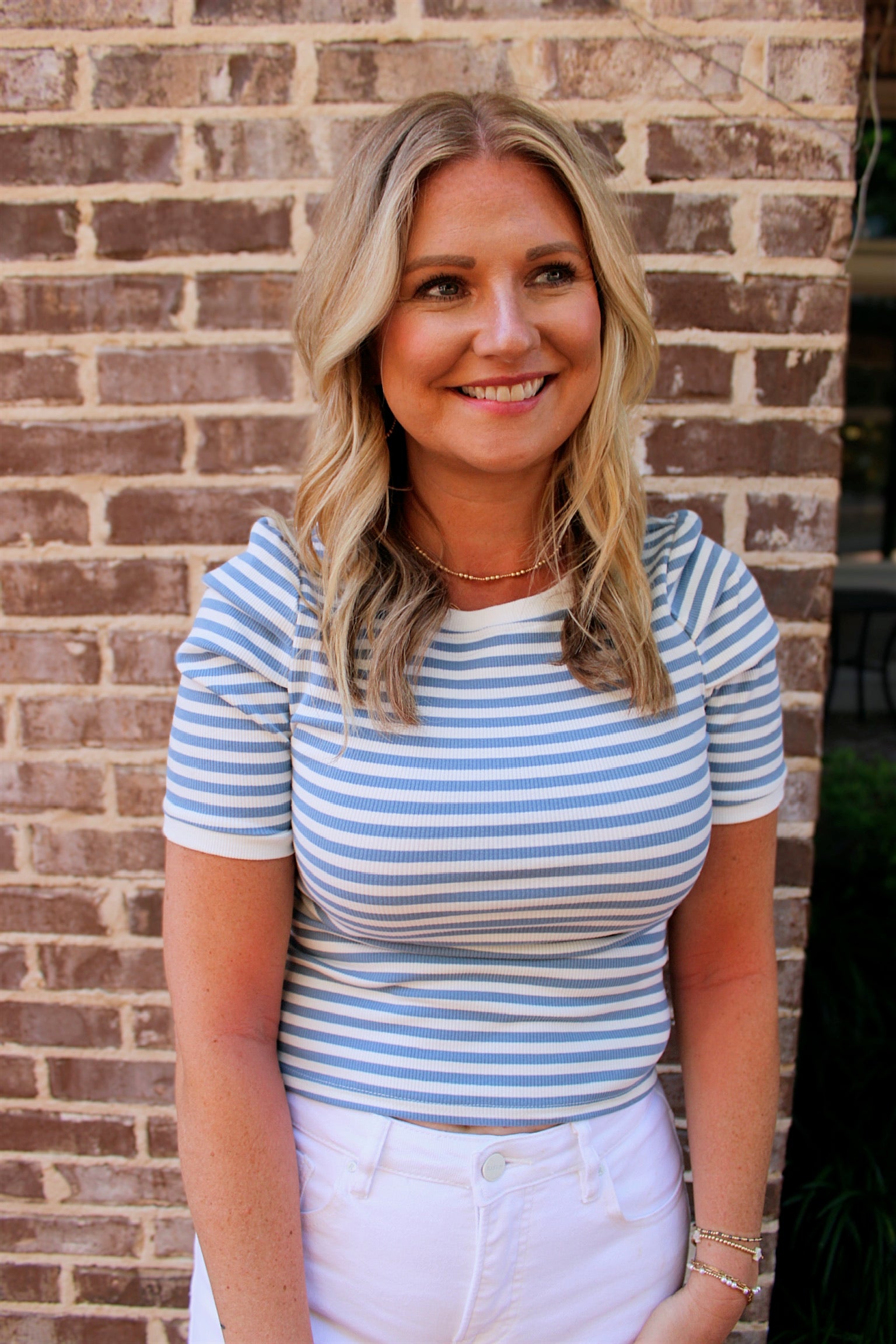 The Impression Striped Puff Sleeve Top