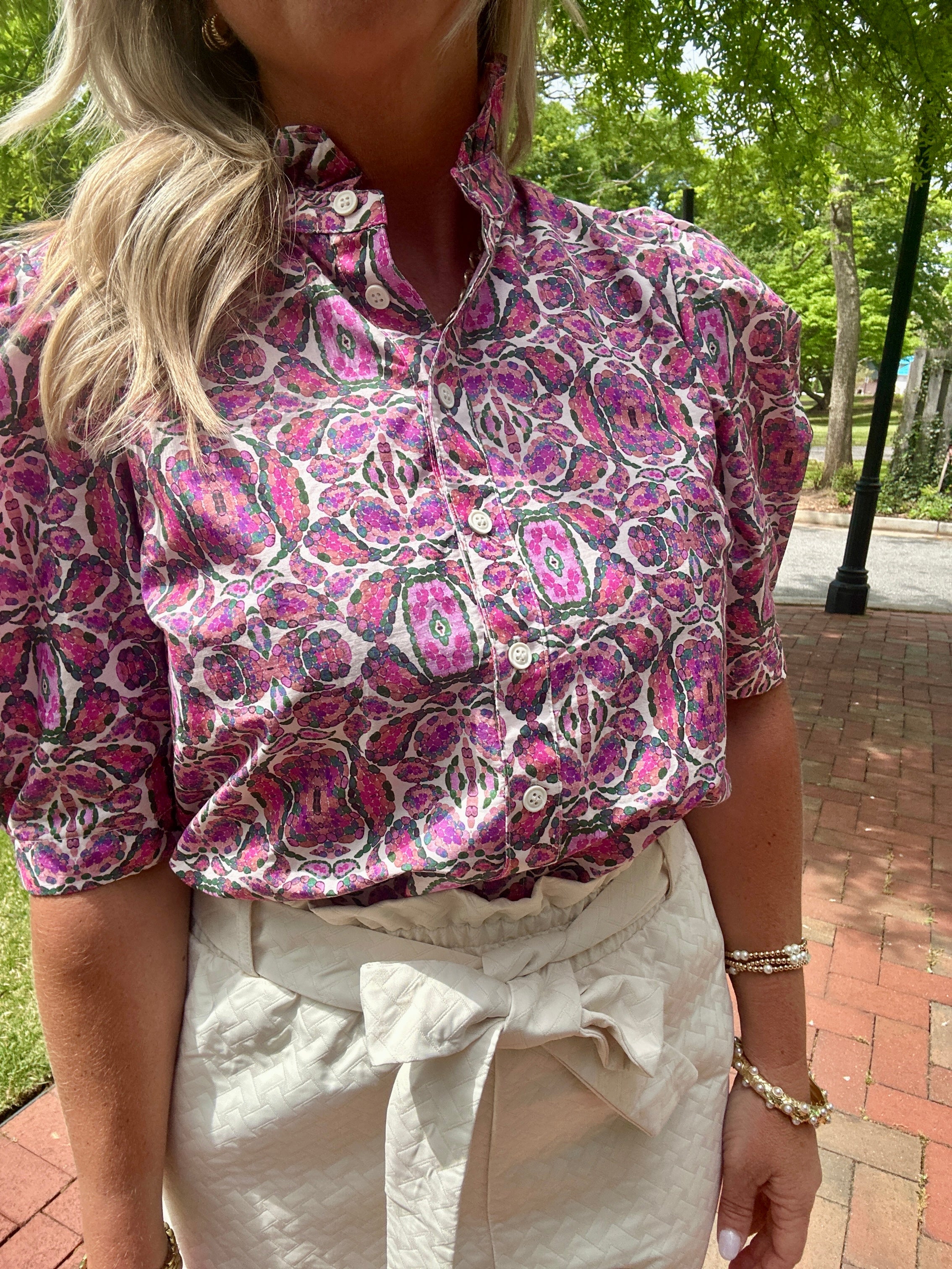 Savannah Bloom Puff Sleeve Floral Top