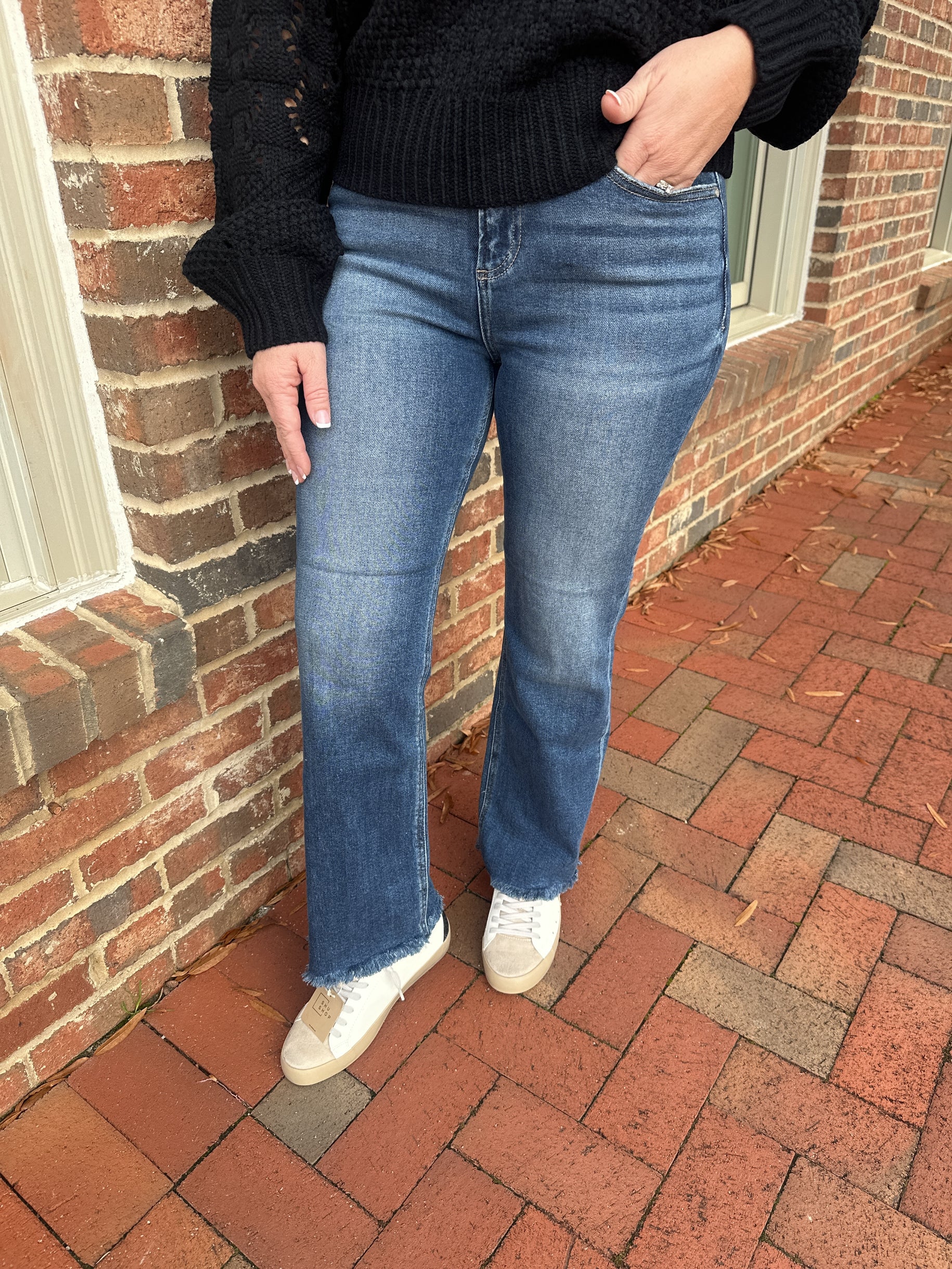 New Day High Rise Crop Straight Jeans in Dark Wash