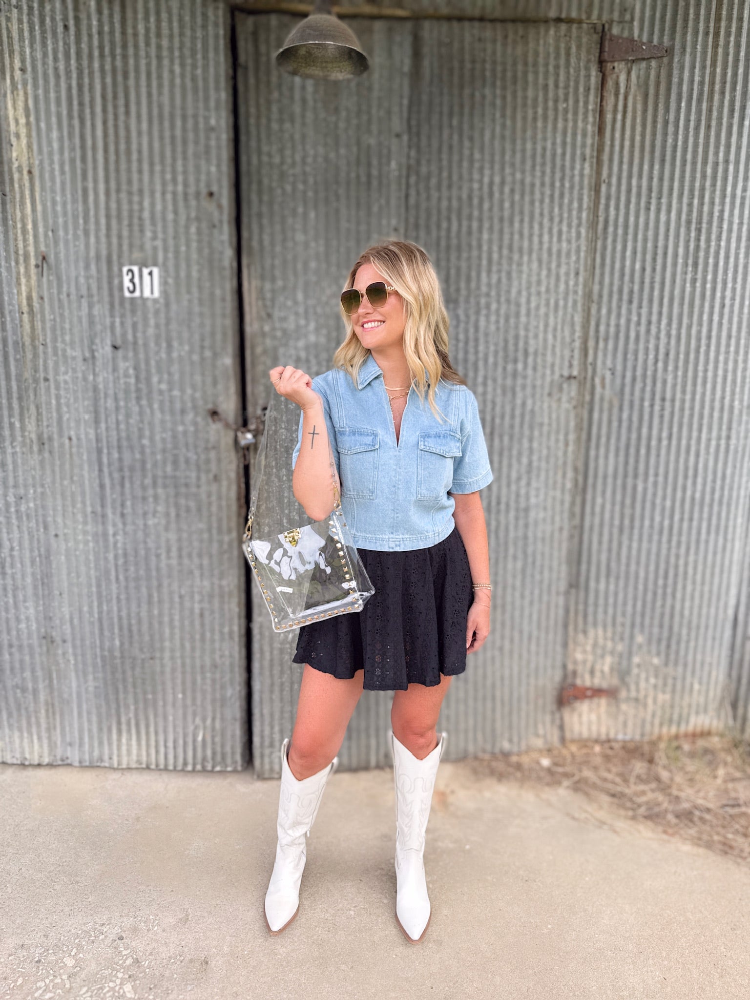 Something for You Elastic Waist Eyelet Skort