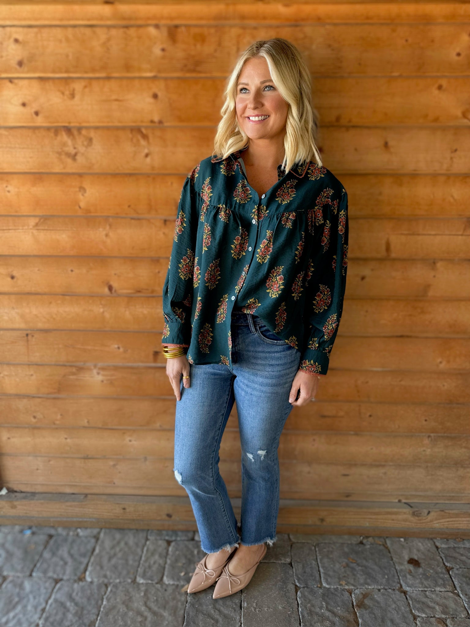 All About You Floral Button Down Top