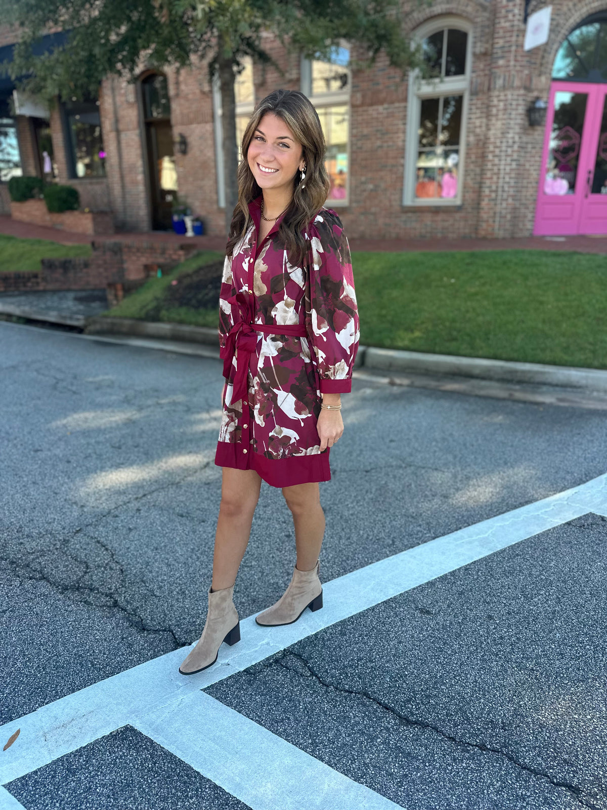 Cabernet Crush Collar Midi Dress