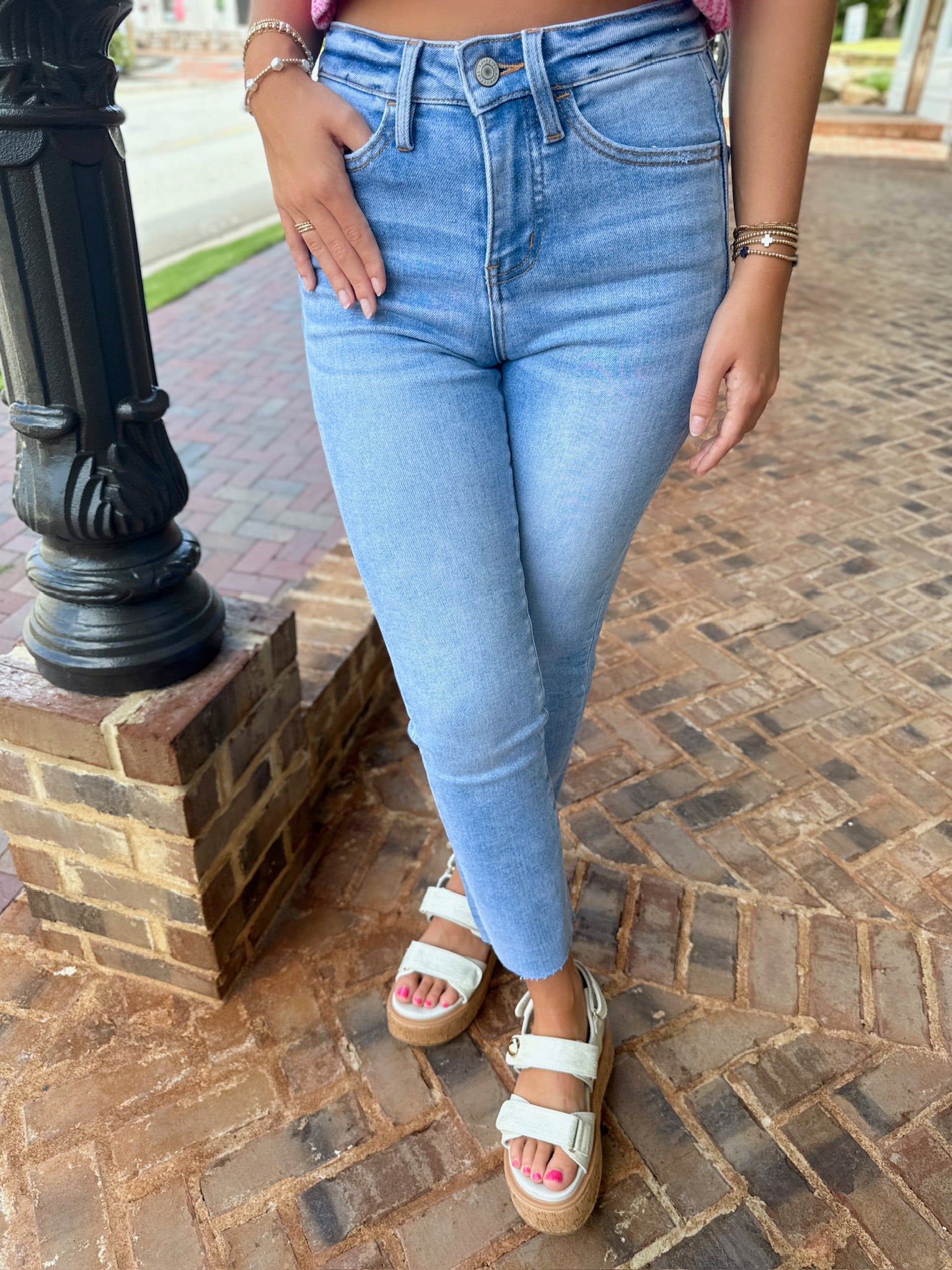 Waiting High Rise Kick Flare Light Wash Jeans
