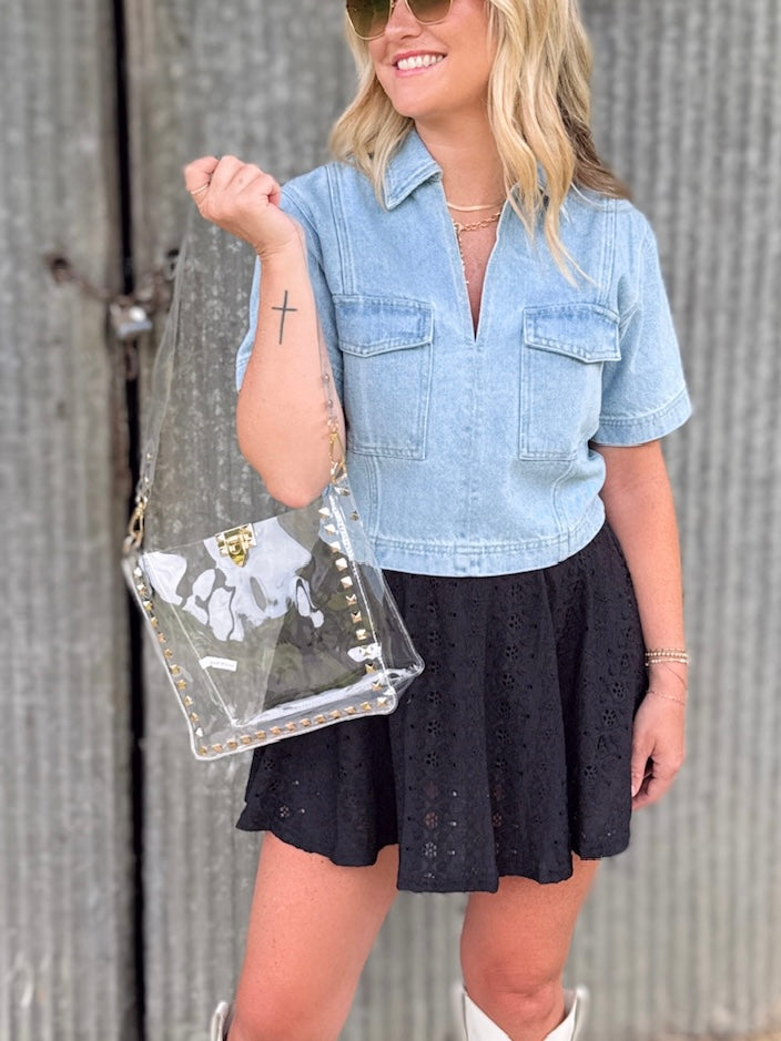 Clear Studded Purse