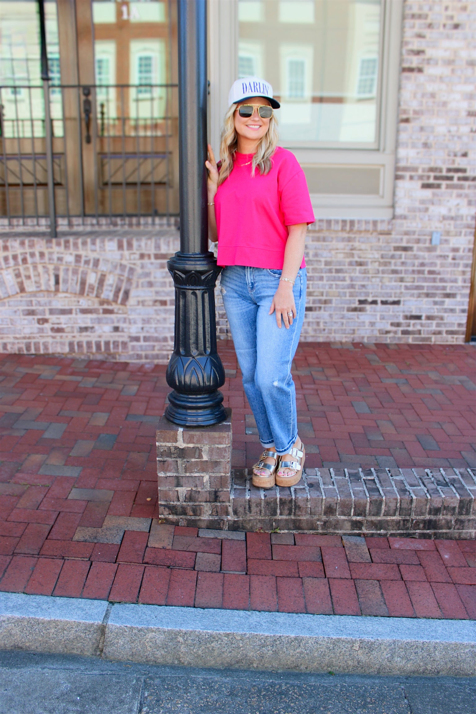 Make Me Blush Boxy Knit Short Sleeve Crop Top in Fuchsia