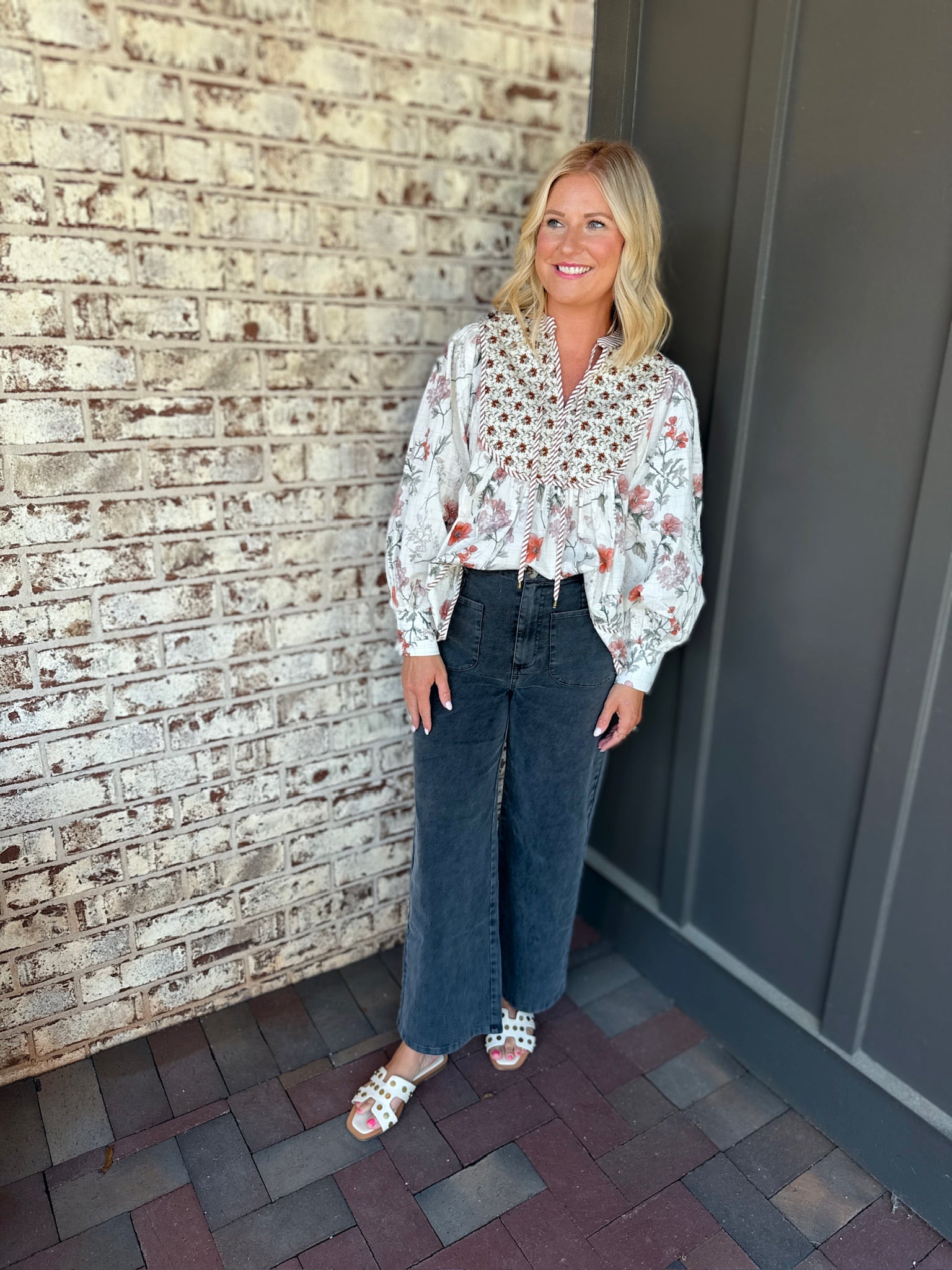 Ella Front Pocket Wide Leg Black Denim Jeans