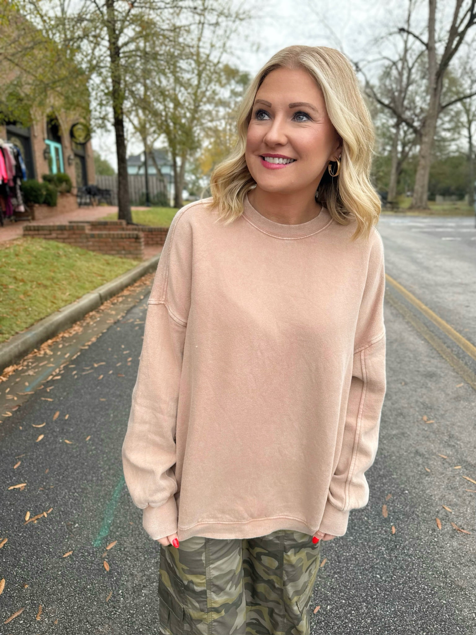 They Don't Know Me Oversized Sweatshirt in Taupe