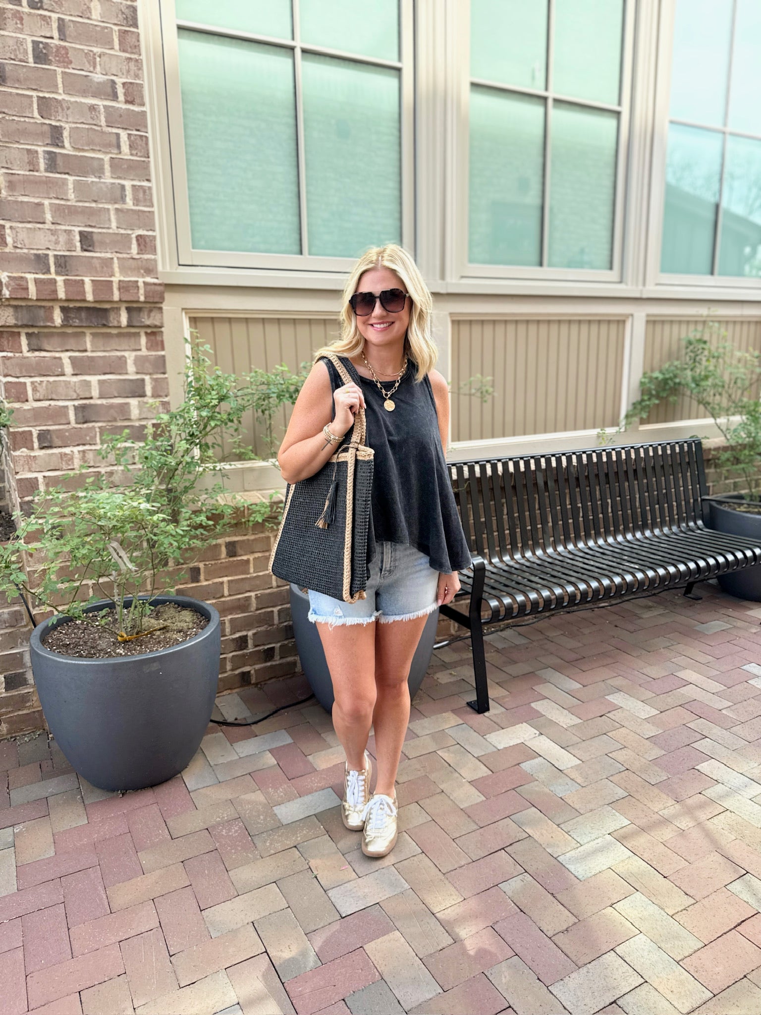 Just Told You Mineral Washed Swing Tank Top in Black