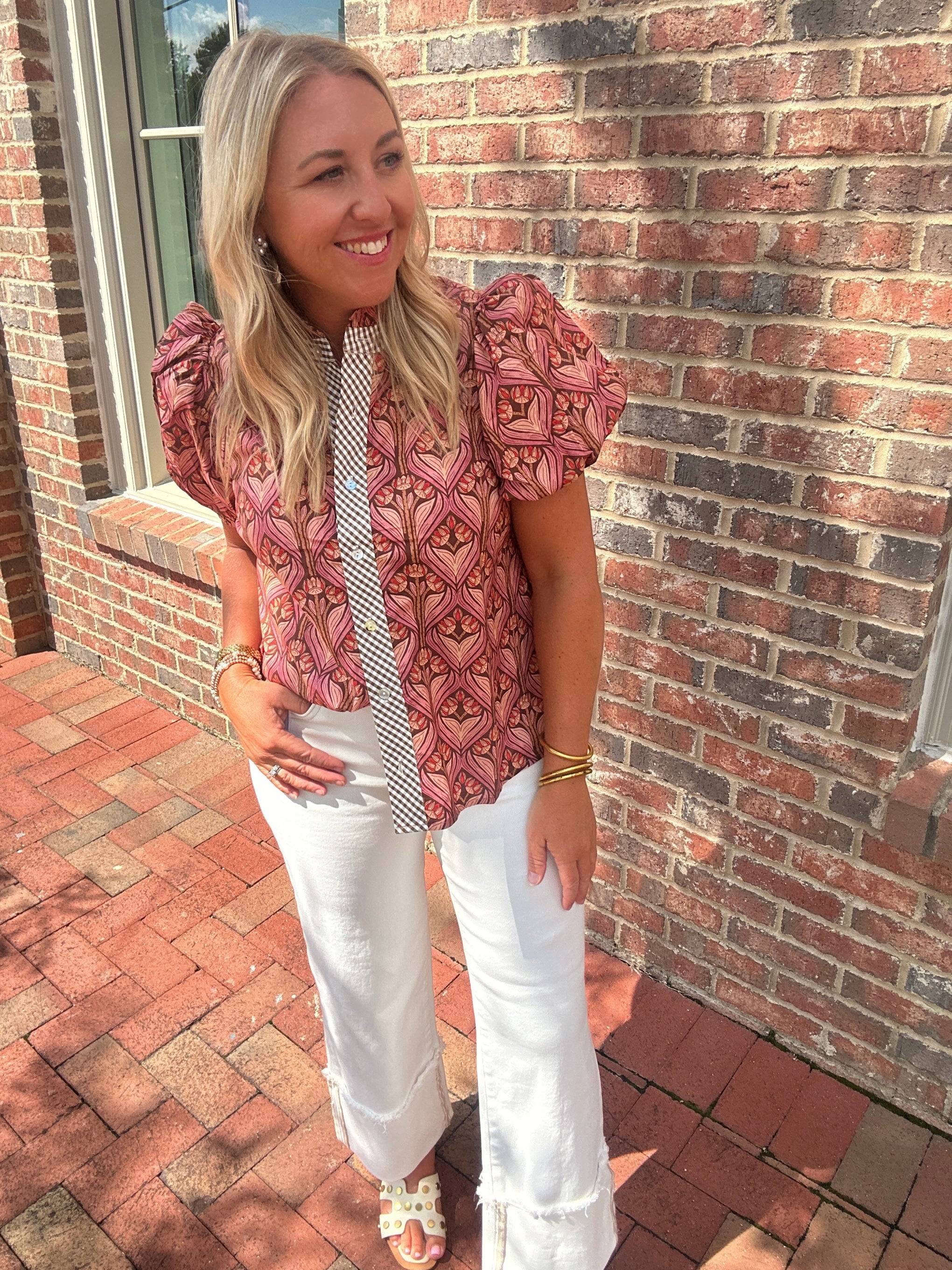 Everly Floral Short Sleeve Top
