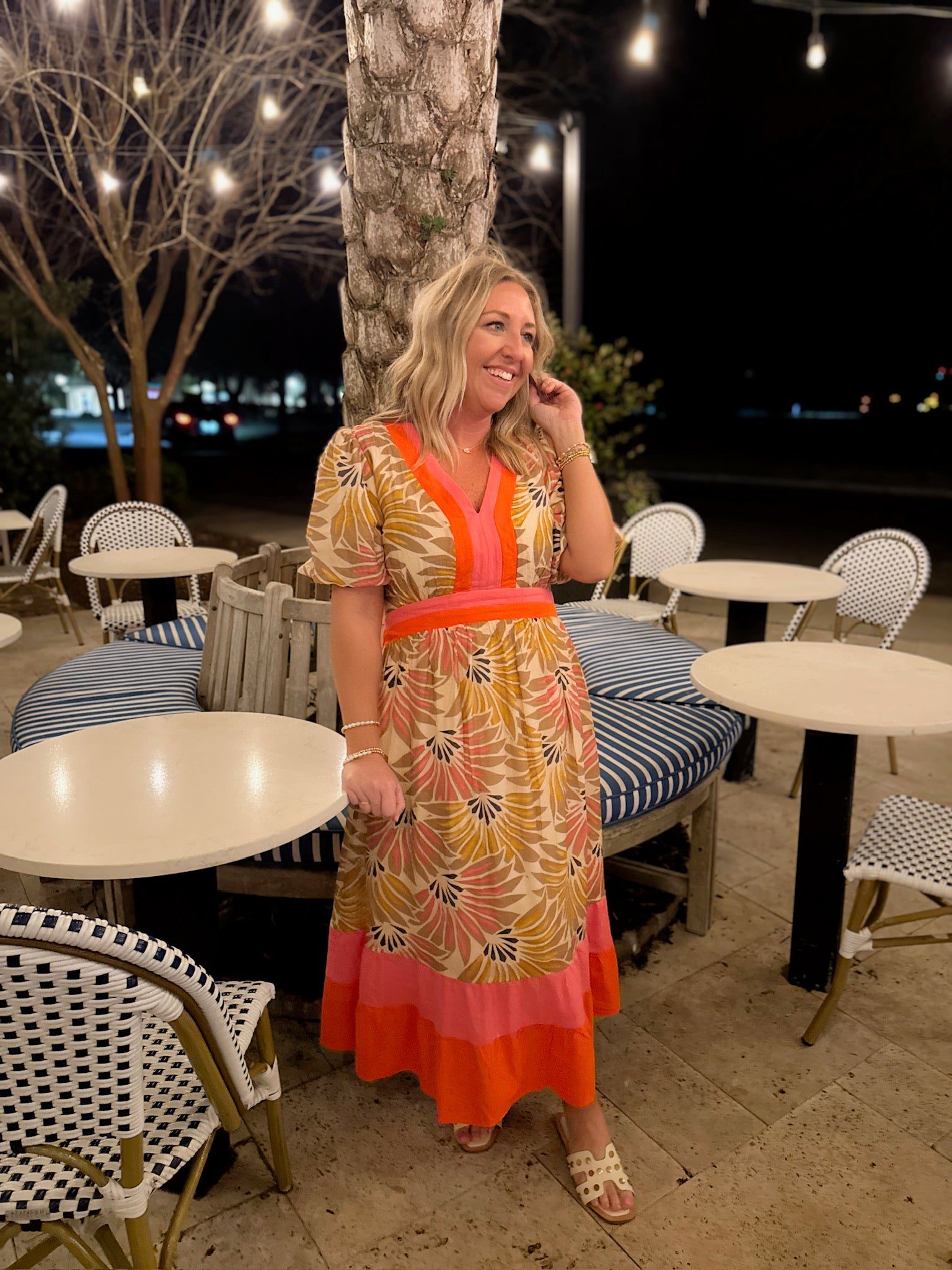 Don’t You Need Me Tropical Print Midi Dress