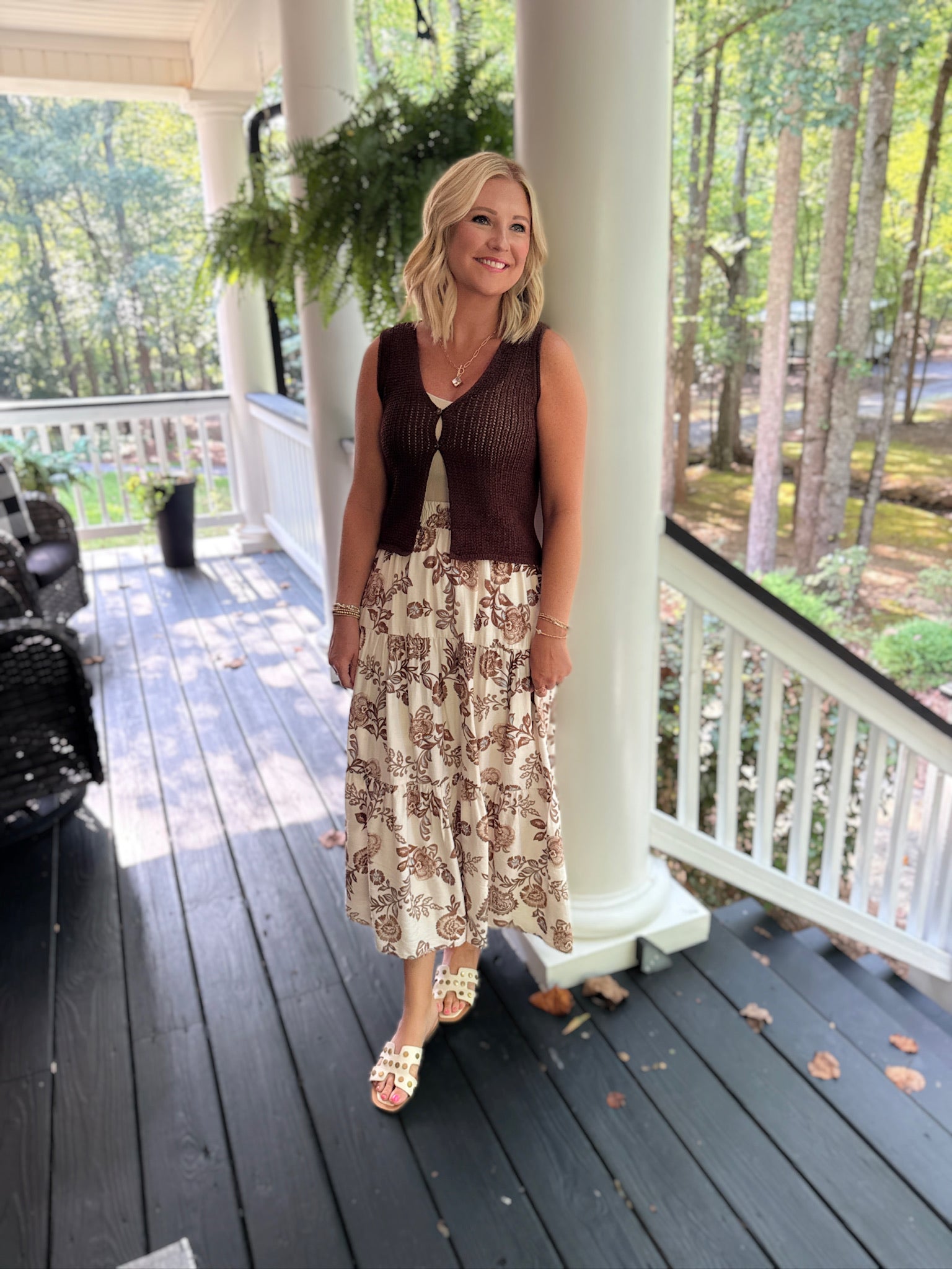 Time Goes By Floral and Paisley Tiered Maxi Skirt