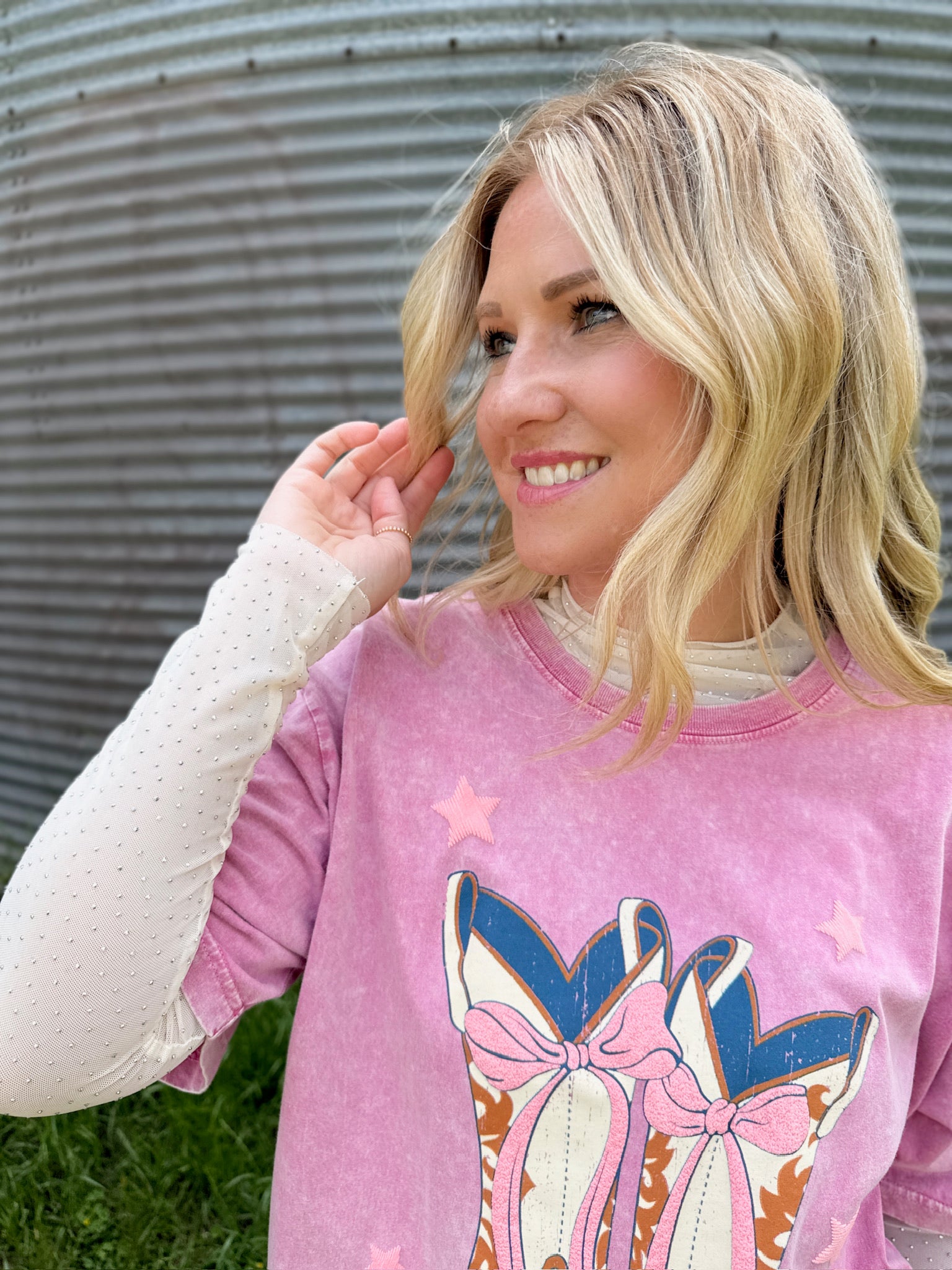 I Got My Big Girl Boots in Pink Puff Graphic Tee