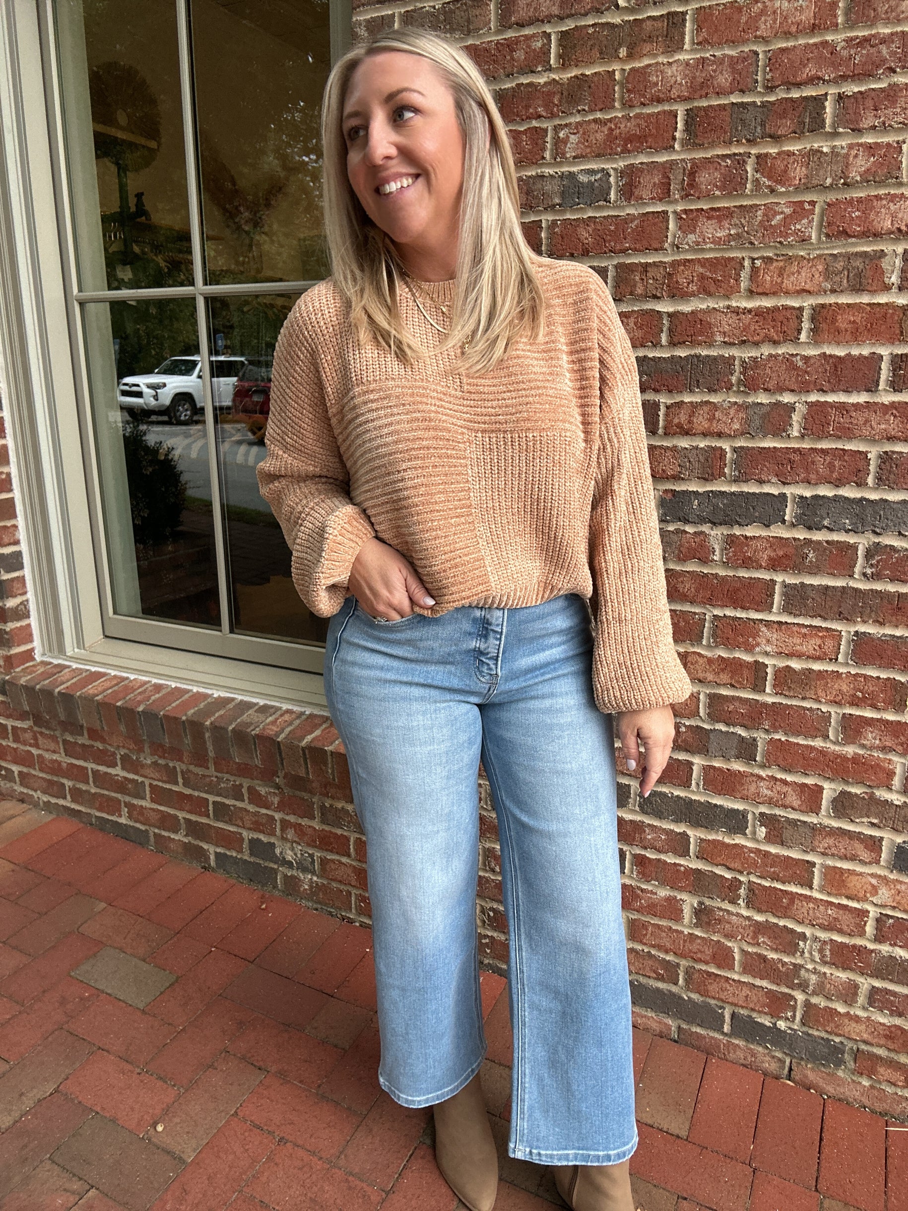 See You Tonight Textured Chenille Sweater