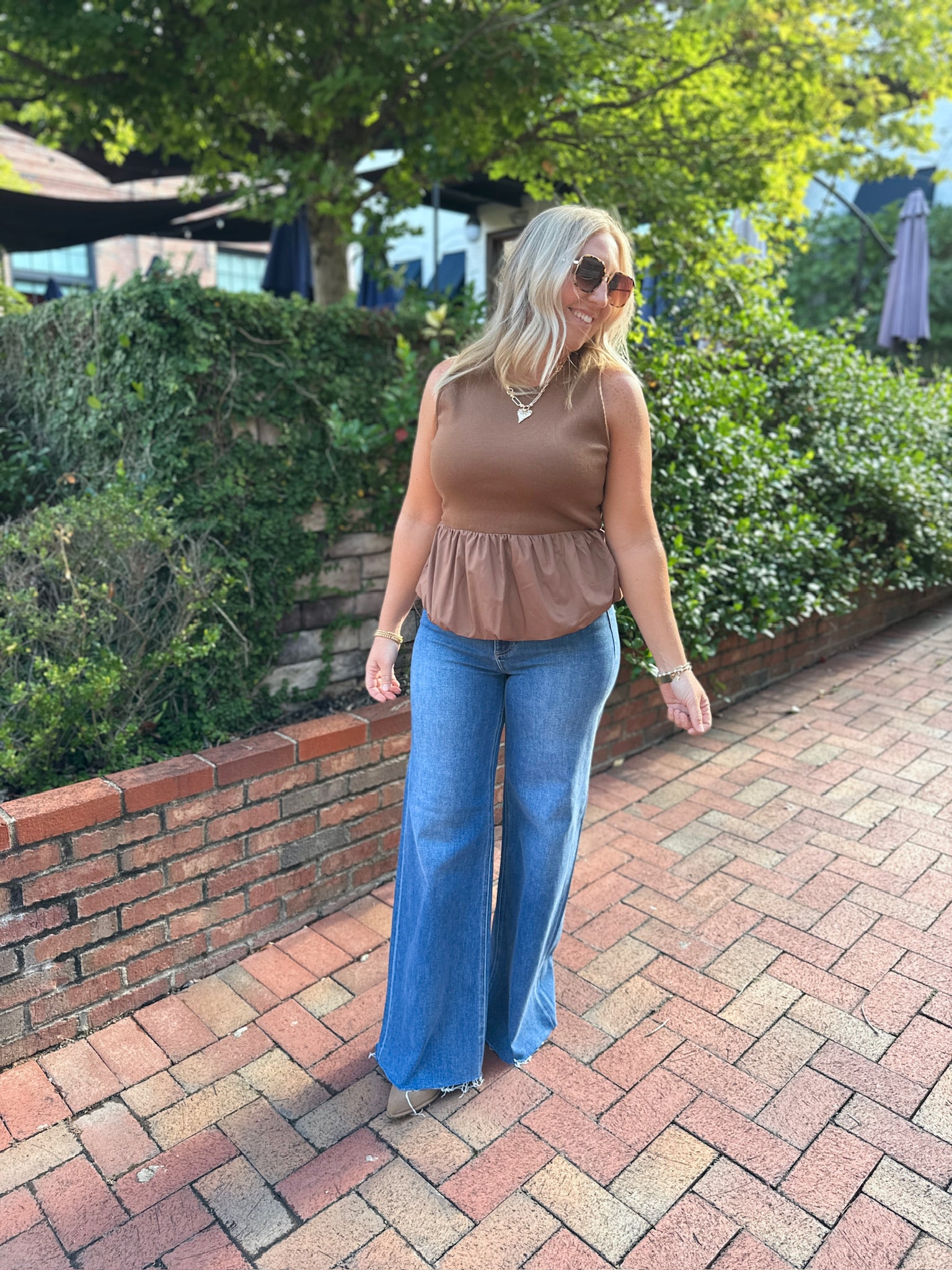 Finding the Perfect Bubble Tank Top in Brown