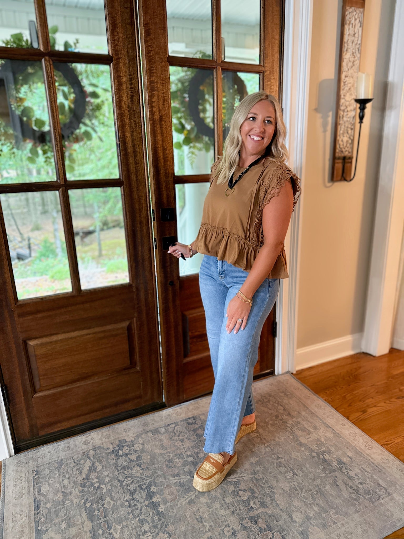 It is Worth It Peplum Top in Cinnamon