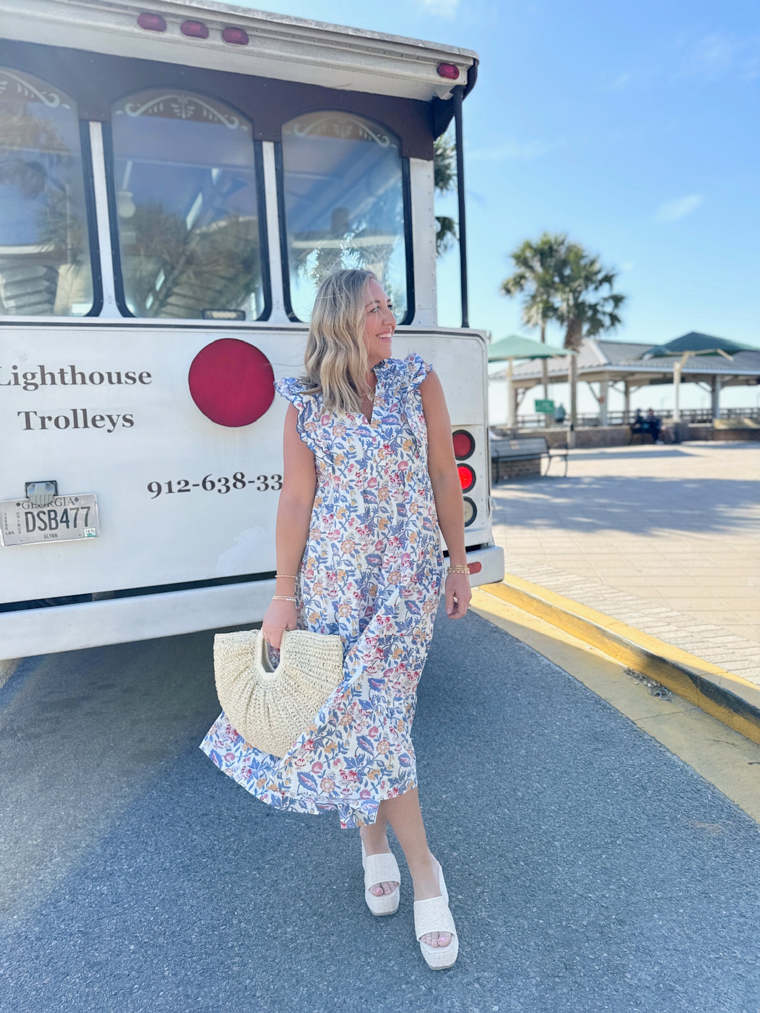 So Sure of Yourself Printed Ruffled Midi Dress