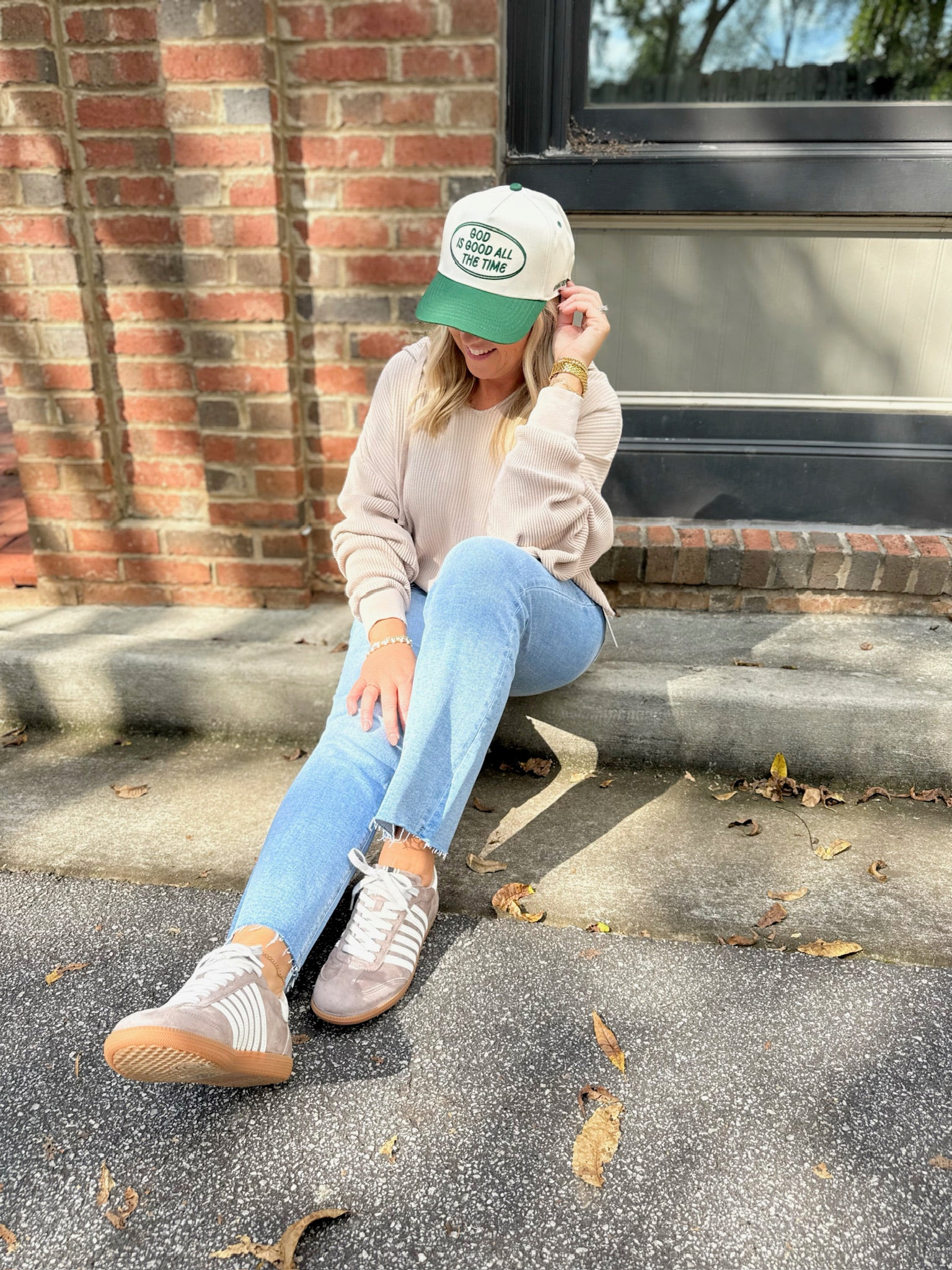 The Snuggle Waffle Knit Hoodie Light Weight Top in Dark Taupe
