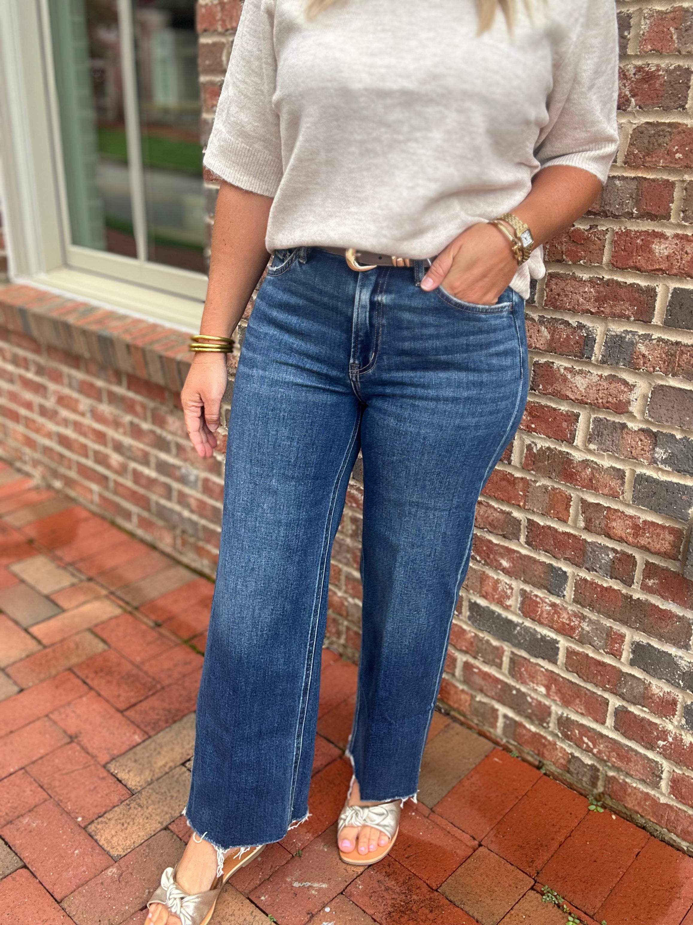 The Sutton High Rise Wide Leg Trouser Jeans