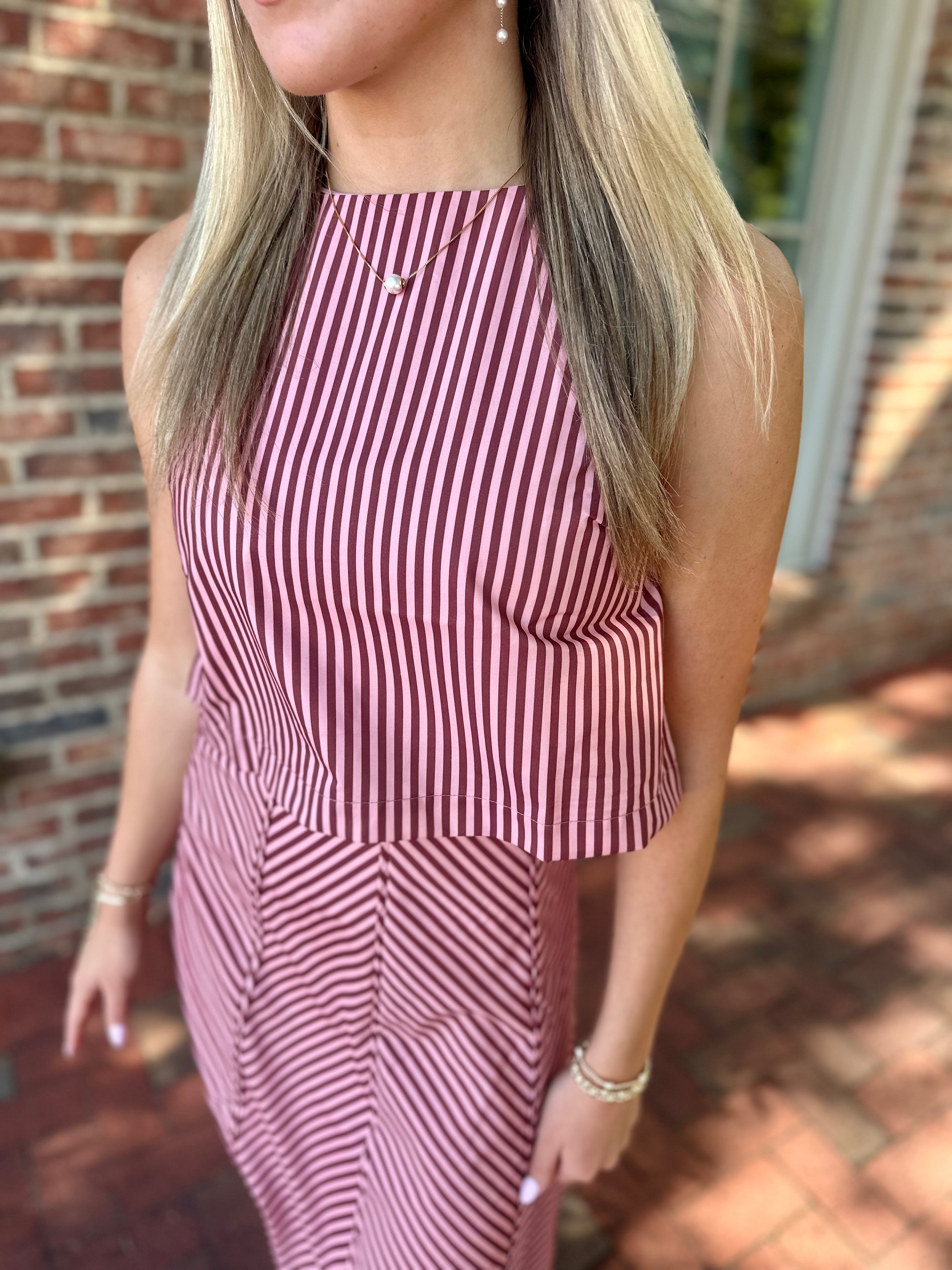 Full of Stripes Rust Top
