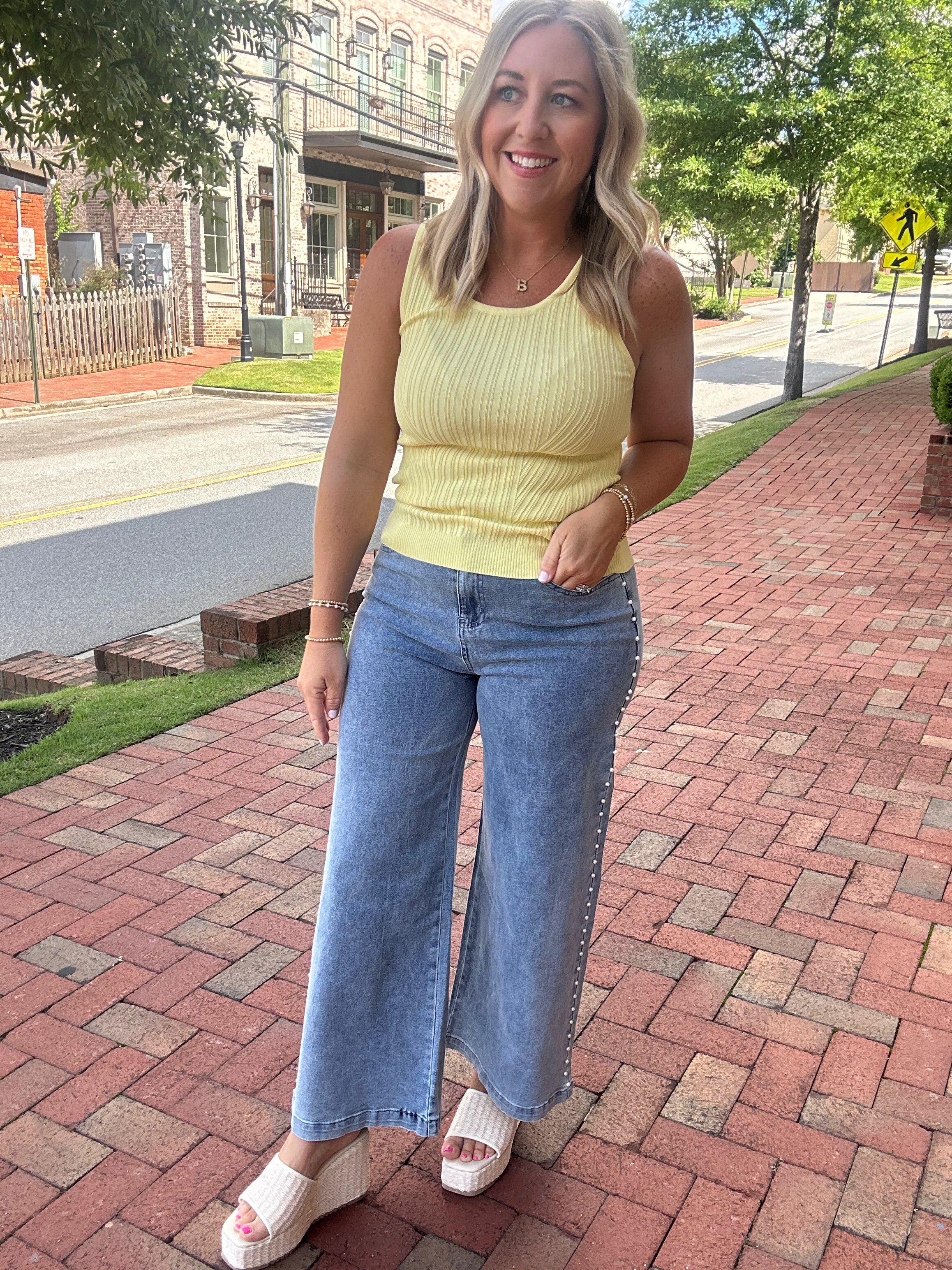 It's All In The Details Pearl Accent Denim Jeans