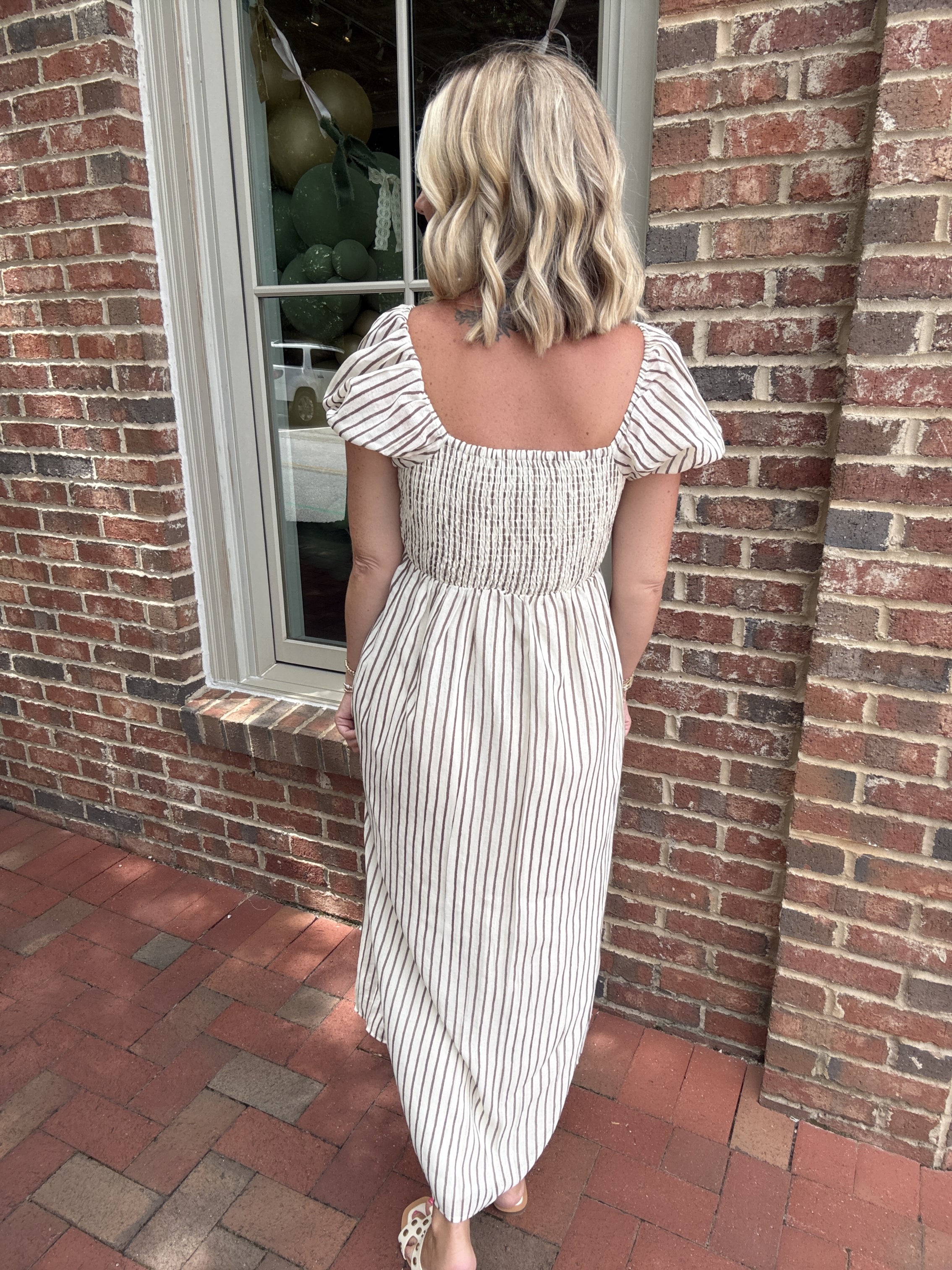 Never Let You Down Striped Maxi Dress with Slit