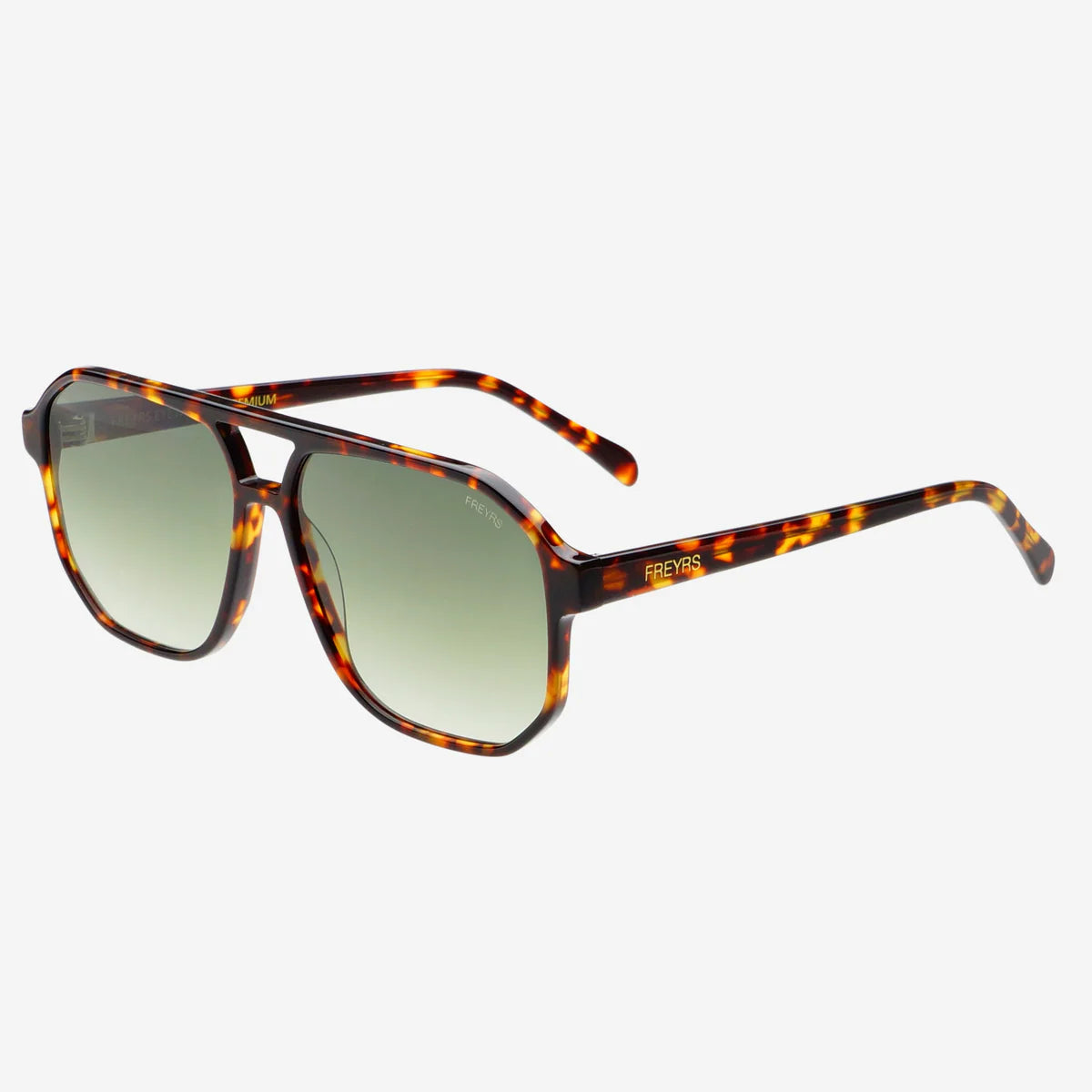 Billie Unisex Aviator Sunglasses- Tortoise/Green