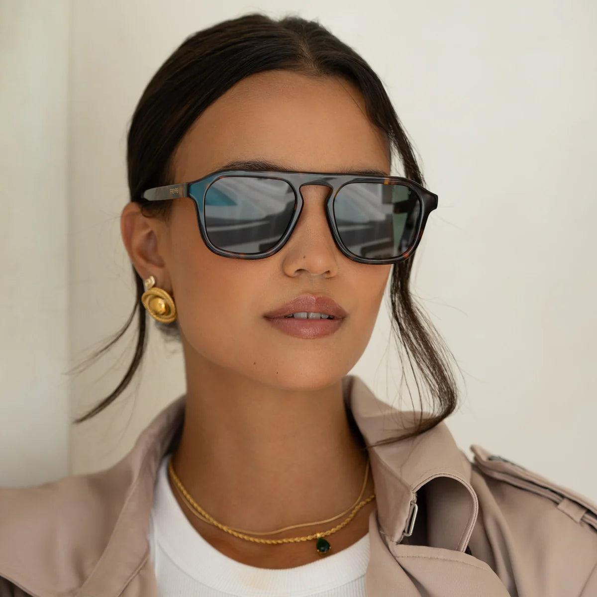 Addison Aviator Sunglasses- Tortoise