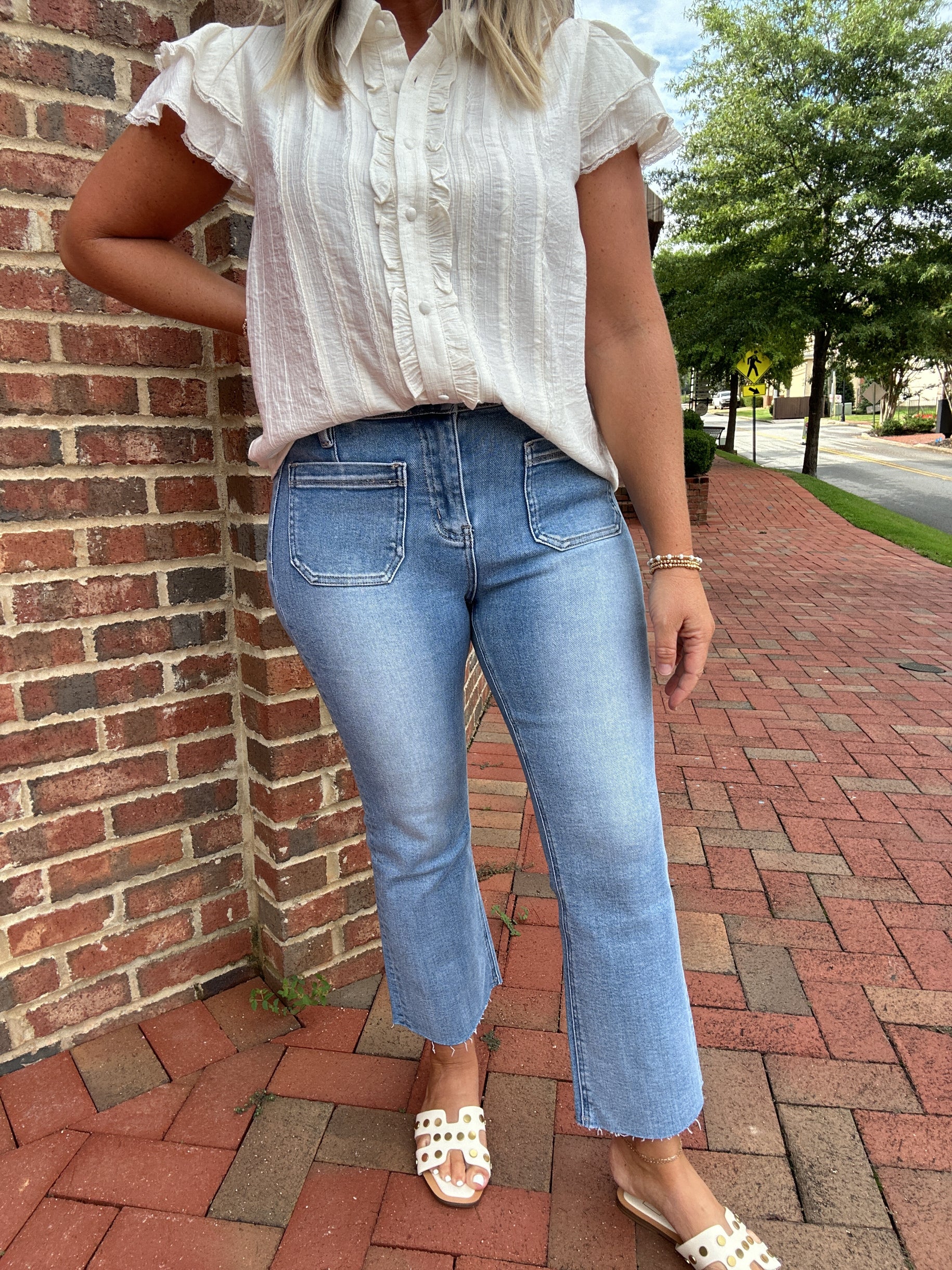 Leilani High Rise Crop Flare Jeans