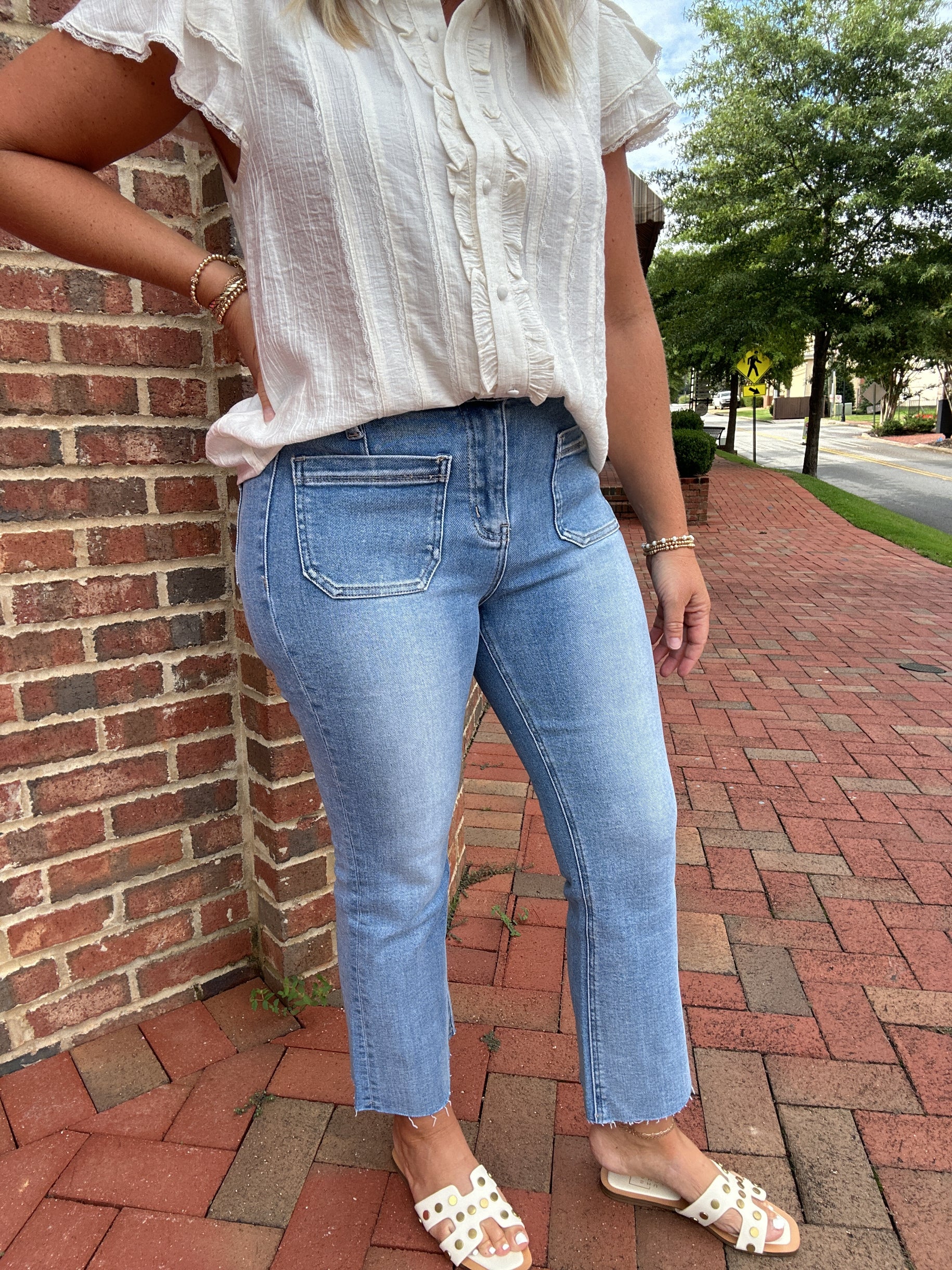 Leilani High Rise Crop Flare Jeans