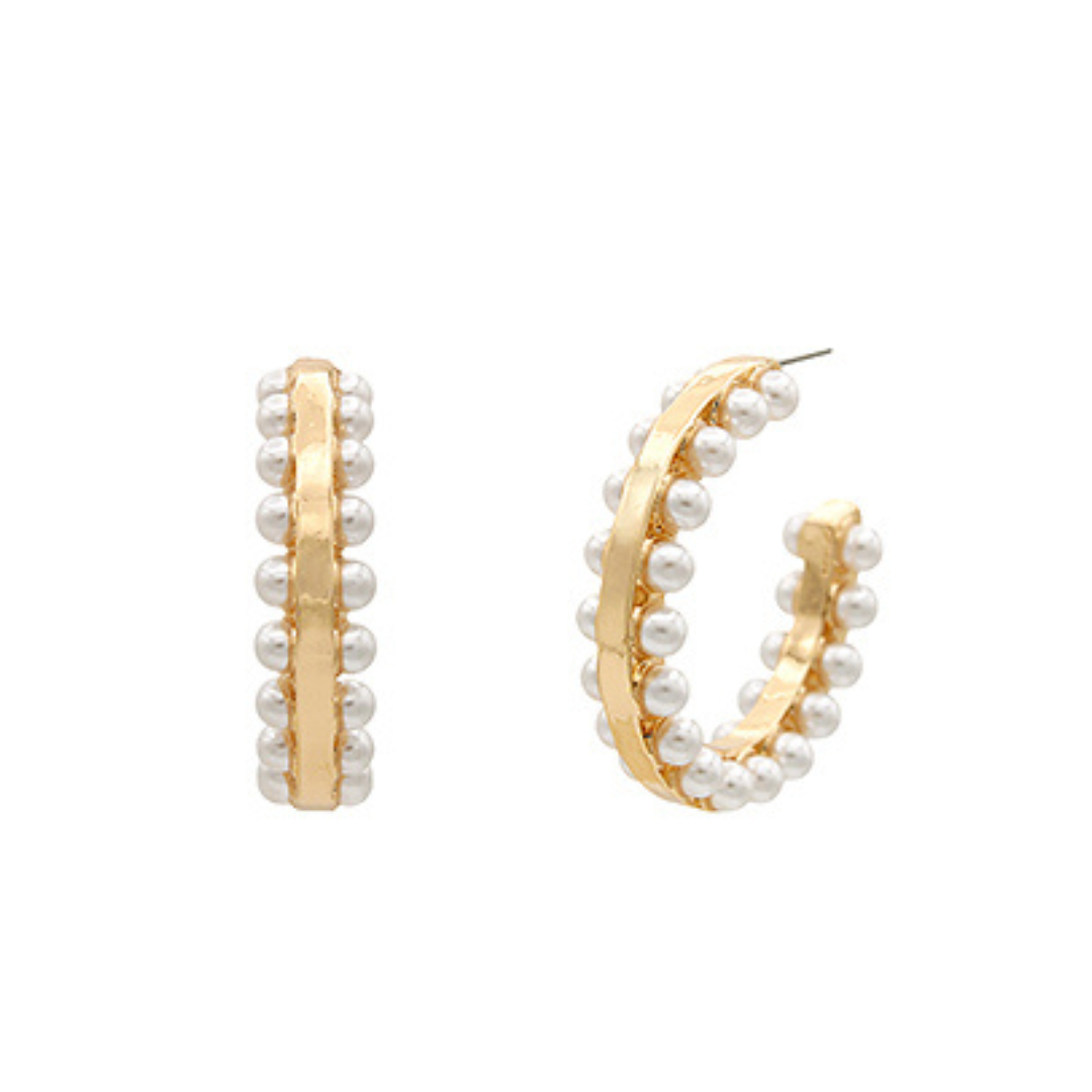 Double Sided Pearl Hoops