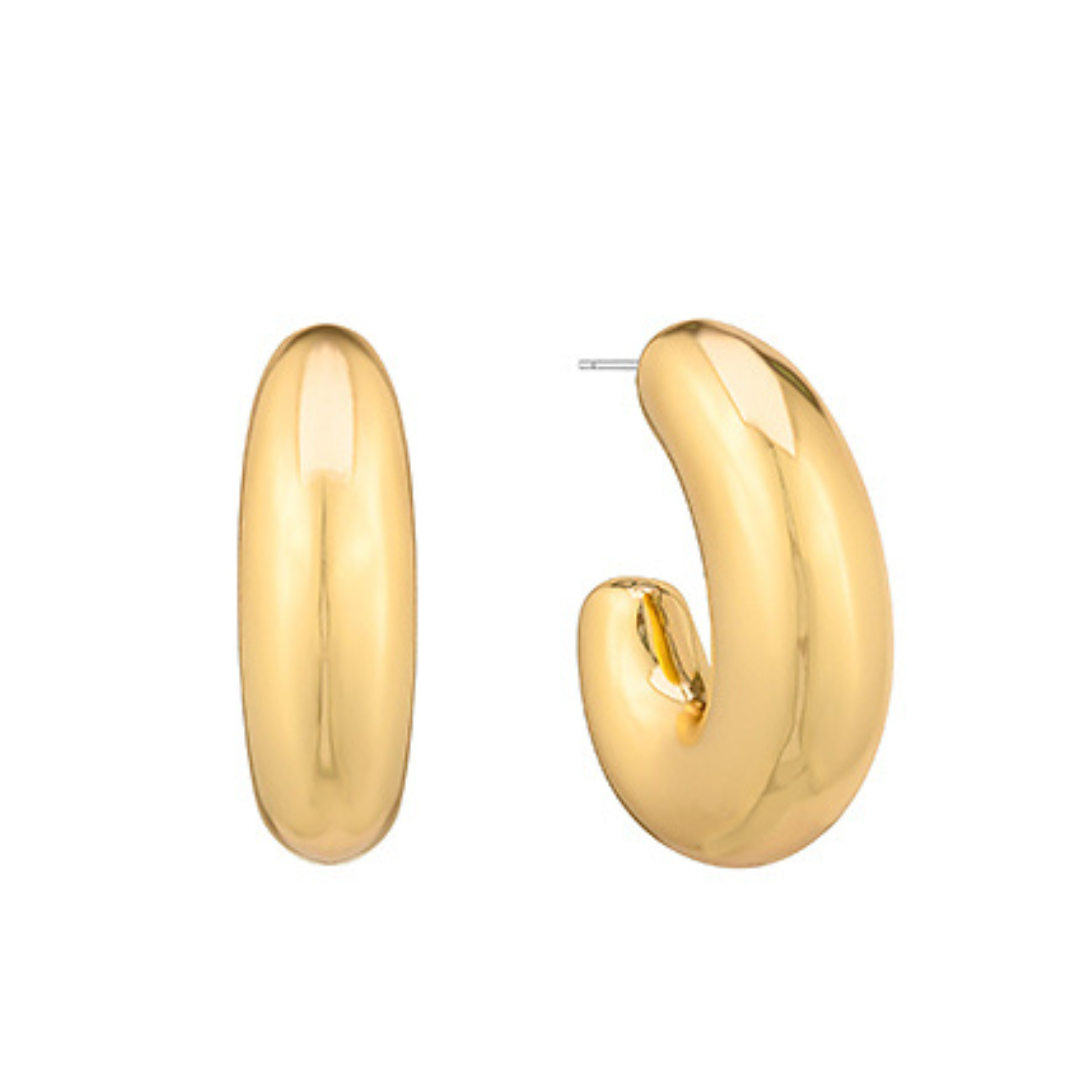 Puffy Metal Gold Hoops