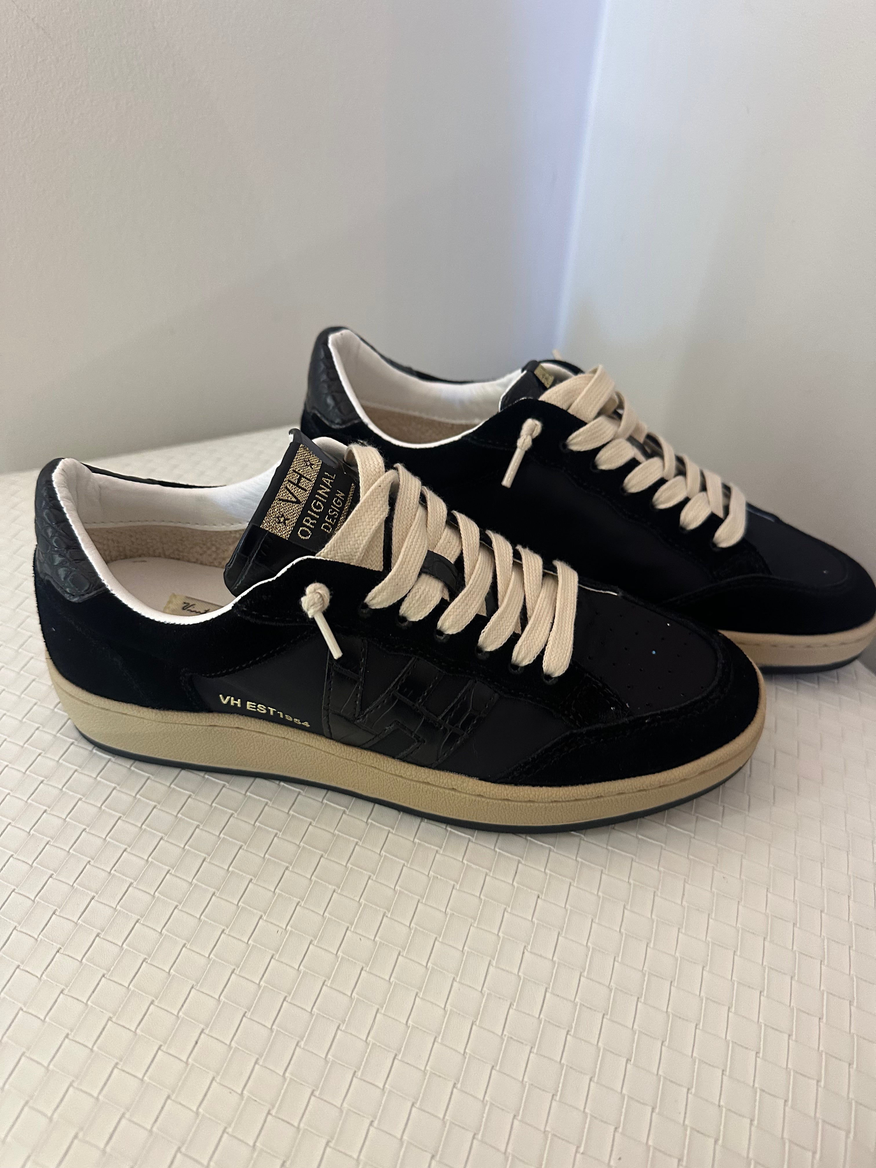 Next Black Crocodile/Gold Vintage Havana Sneakers