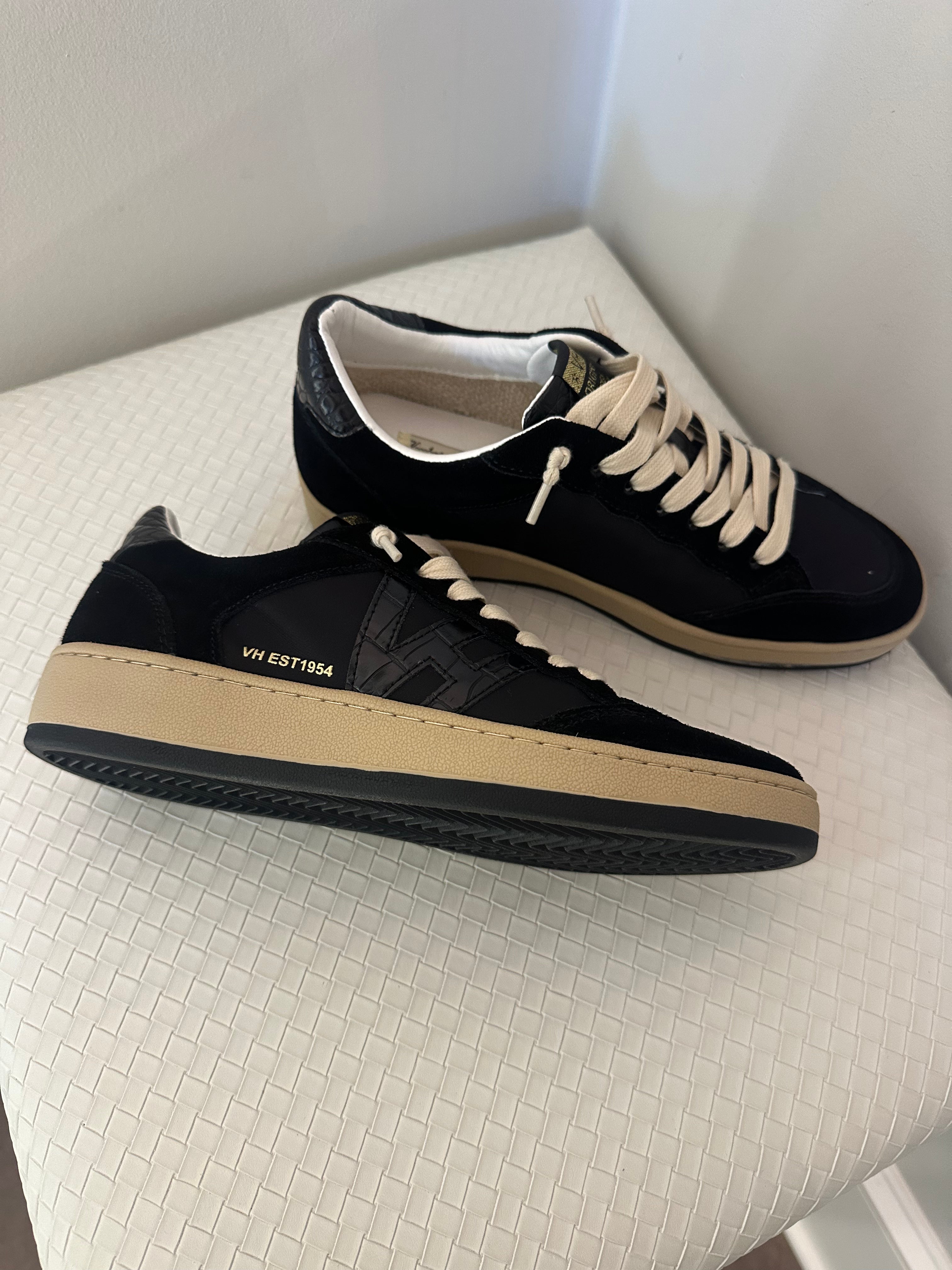 Next Black Crocodile/Gold Vintage Havana Sneakers